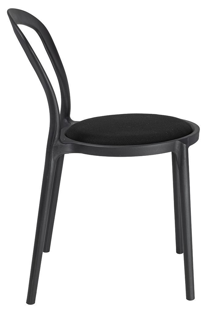 Scaun Slim 43,5x55,5x83 cm, Polipropilenă și Țesătură Negru - King Home [2]