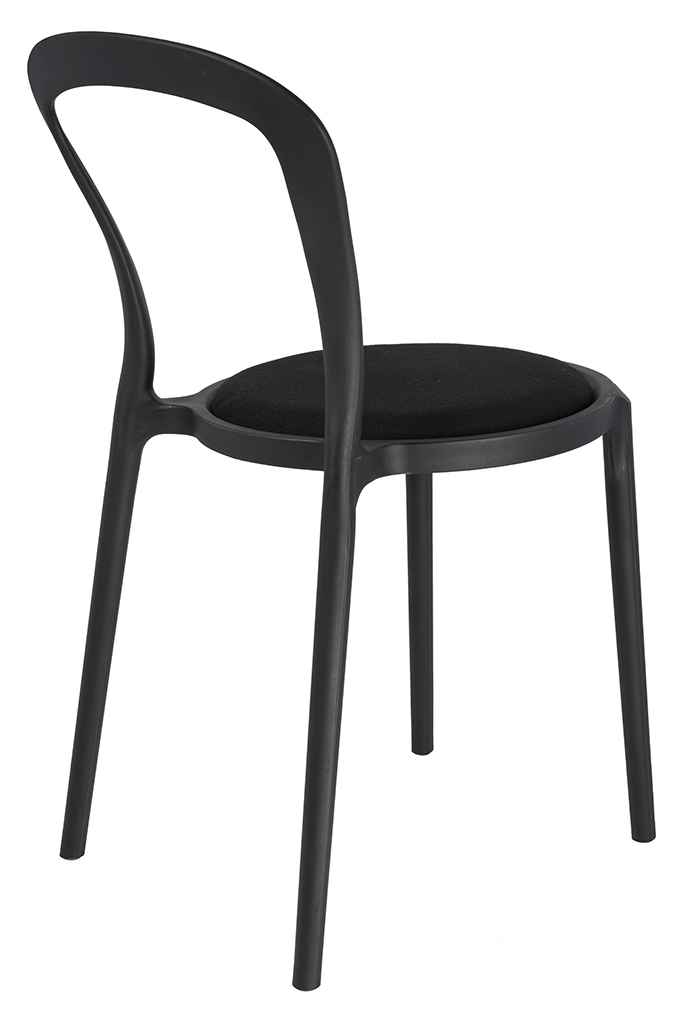 Scaun Slim 43,5x55,5x83 cm, Polipropilenă și Țesătură Negru - King Home [3]