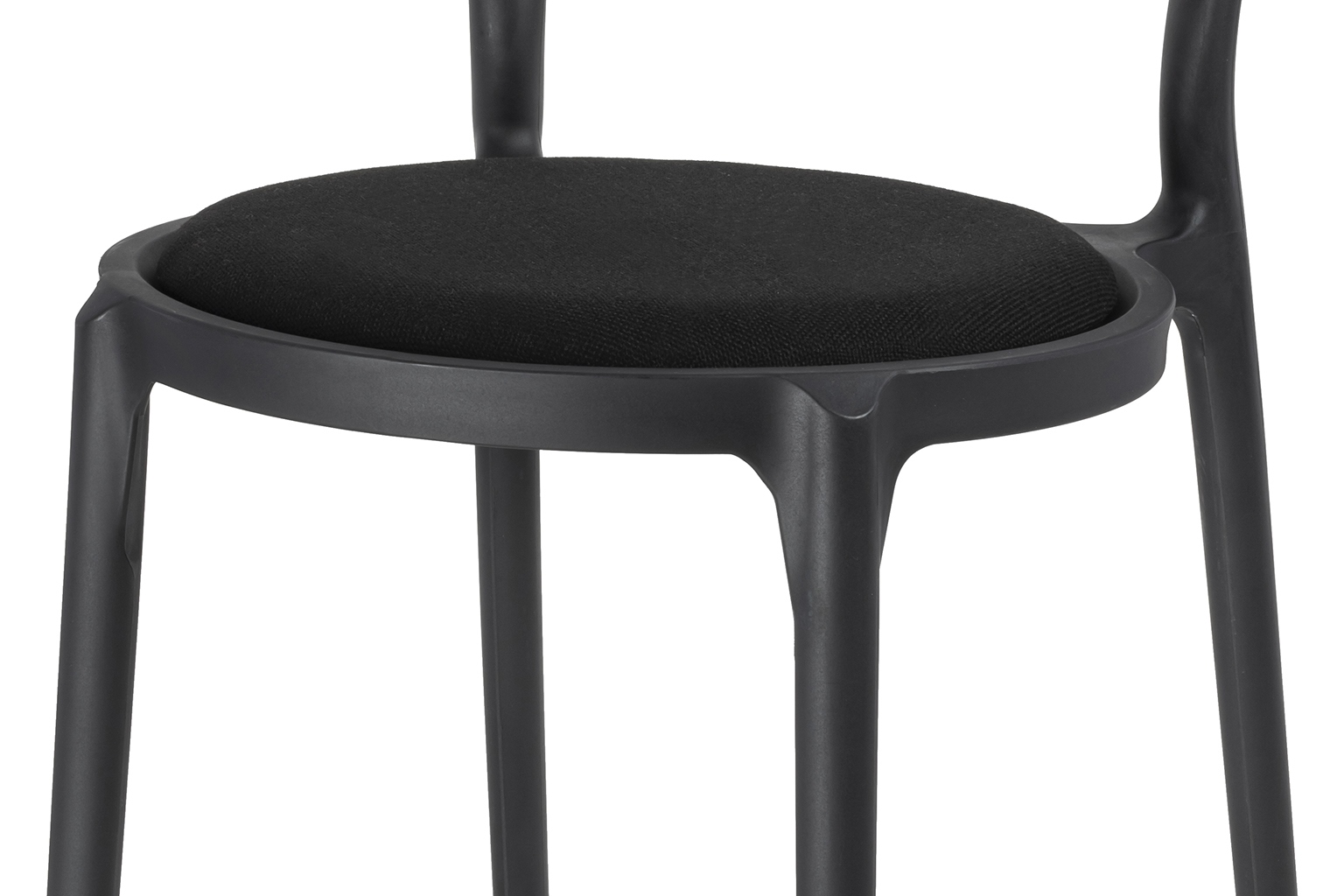 Scaun Slim 43,5x55,5x83 cm, Polipropilenă și Țesătură Negru - King Home [7]