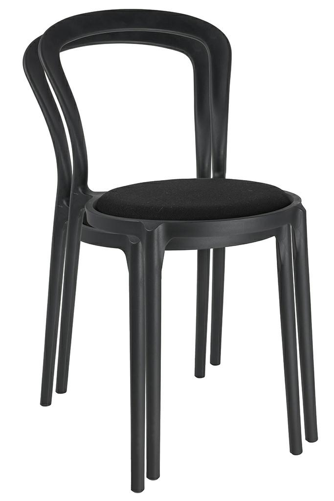 Scaun Slim 43,5x55,5x83 cm, Polipropilenă și Țesătură Negru - King Home [8]