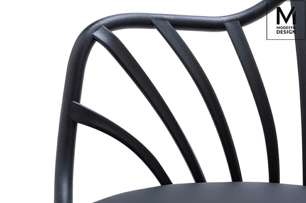 Scaun Albert Arm 58x56x84 cm, Polipropilenă și Piele Ecologică Negru - MODESTO [5]