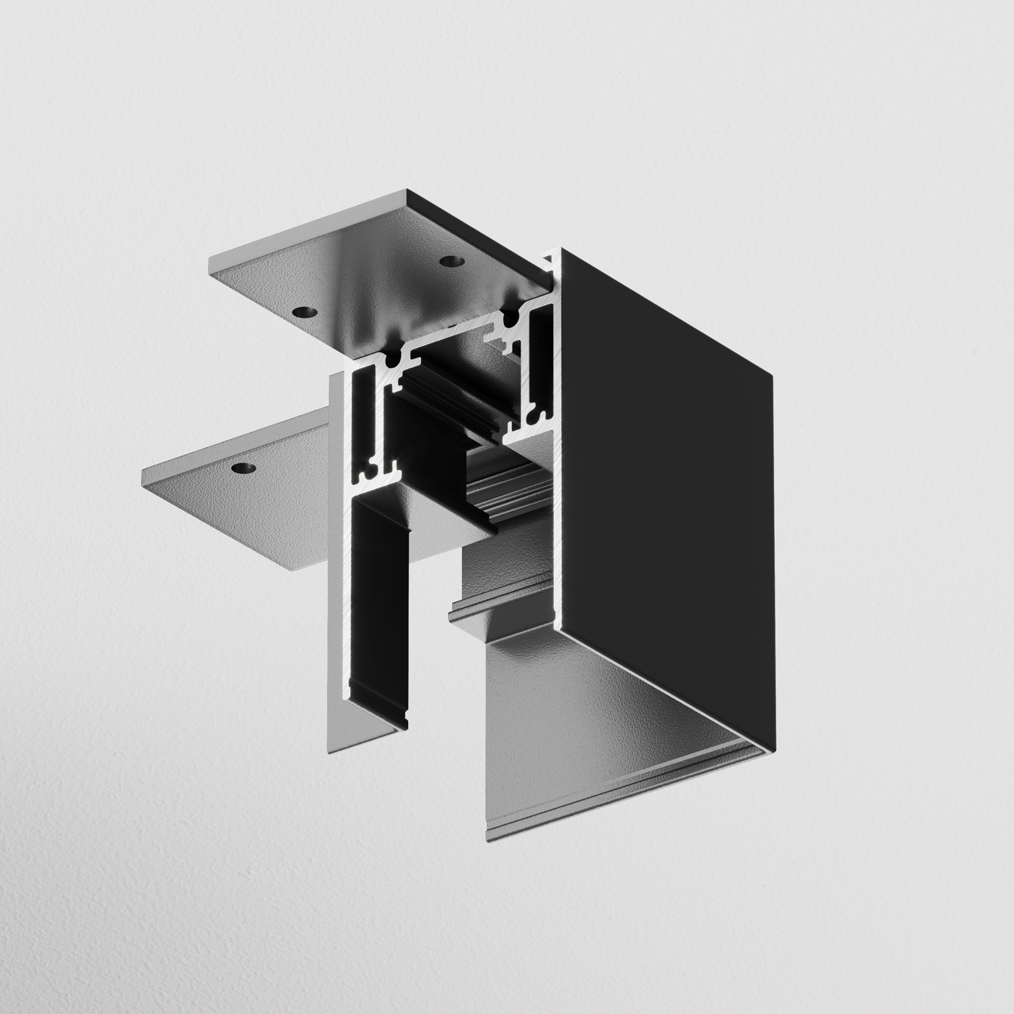 Produse - Componente pentru sistem de șină cu montaj pe suprafață Accesorii pentru șine S35, Aluminiu Negru, -W, MAYTONI TRA004CL-21B