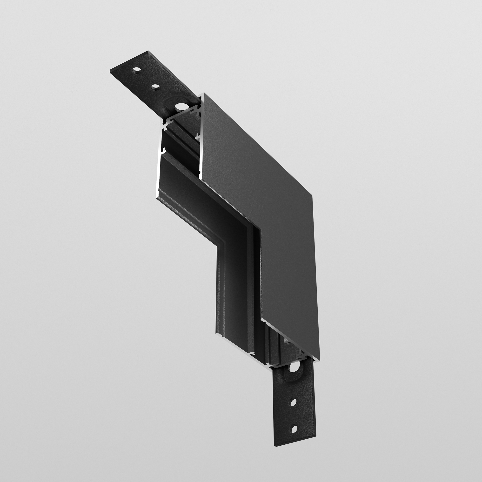 Produse - Componente pentru sistem de șină cu montaj pe suprafață Accesorii pentru șine Exility, Aluminiu Negru, TRA034ICL-41B