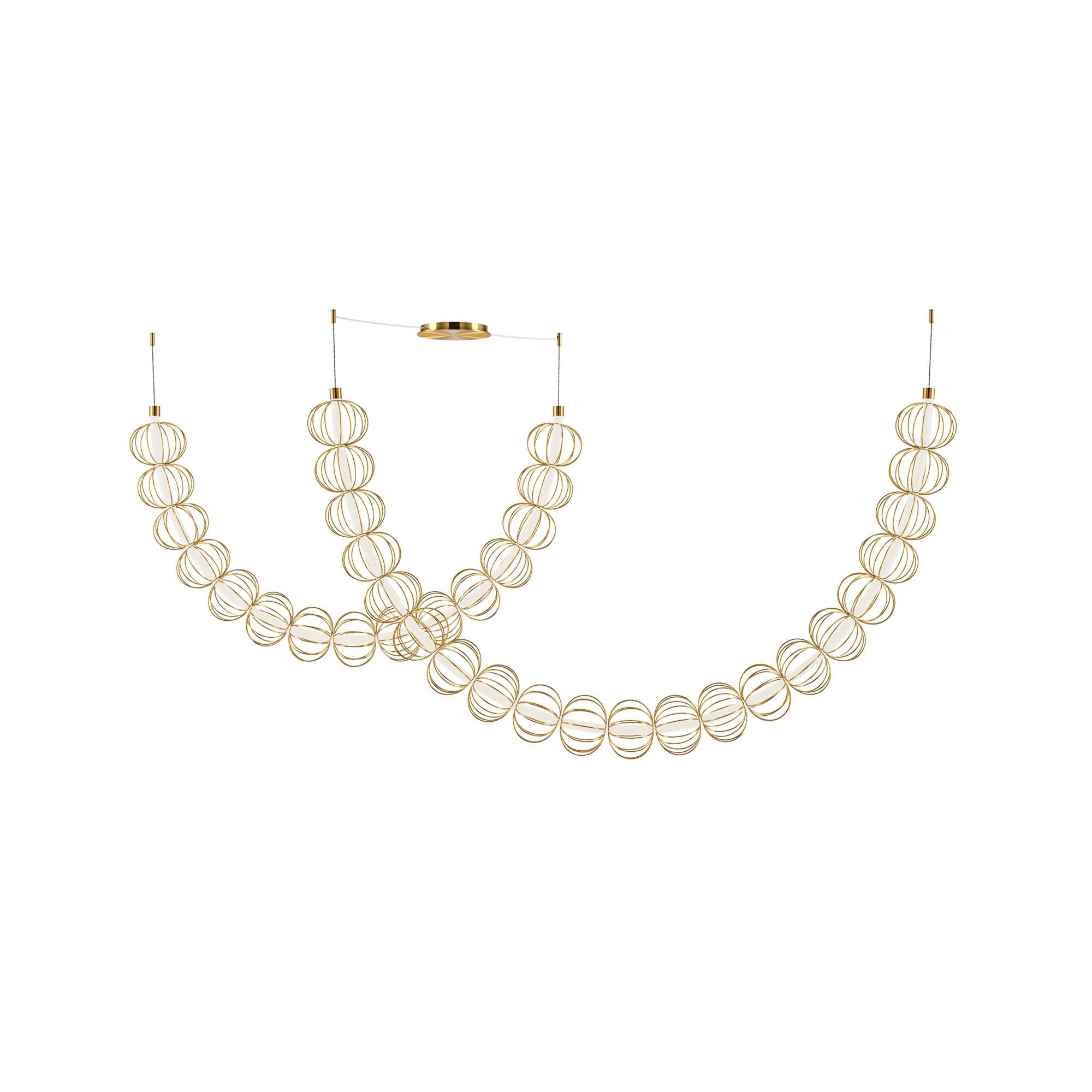 Produse - Corp de iluminat suspendat Golden Cage, Metal Auriu, 107W, MAYTONI MOD216PL-L55G3K