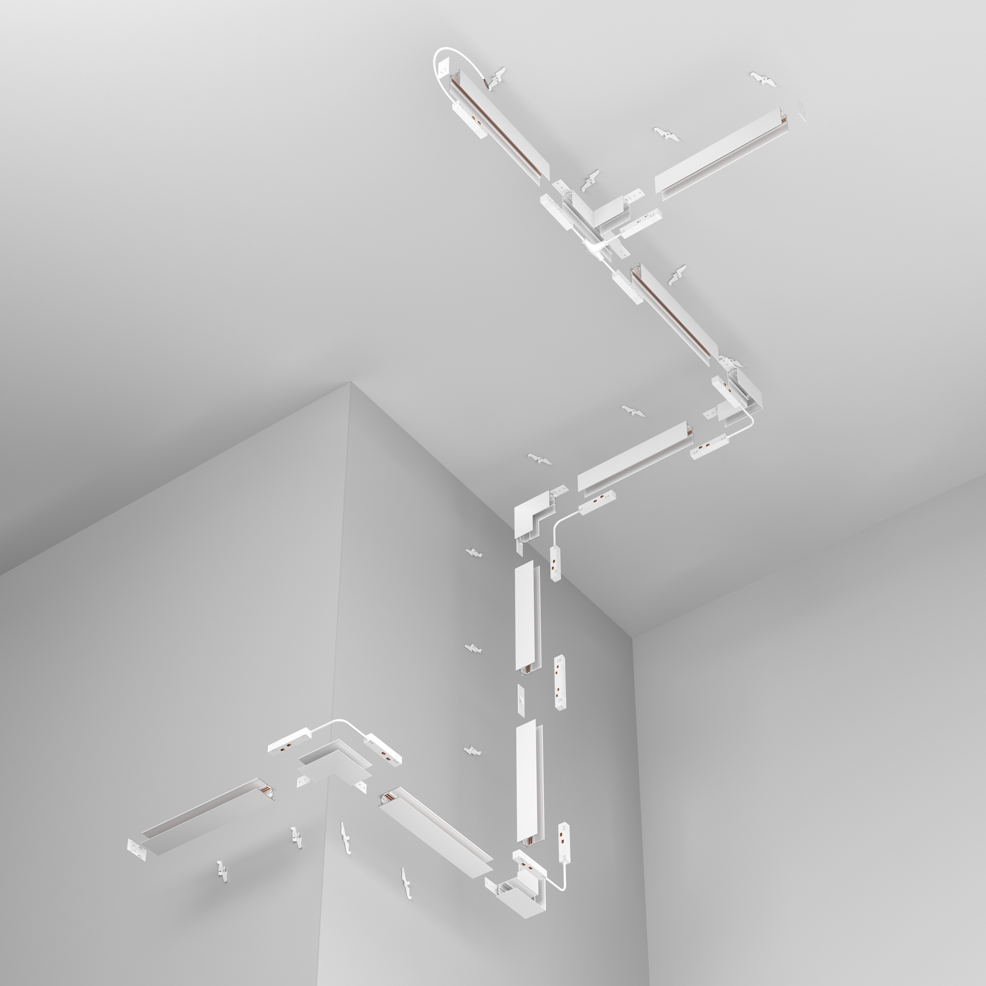 Componente pentru sistem de șină cu montaj pe suprafață Accesorii pentru șine Exility, Plastic Alb, -W, MAYTONI TRA034EC-41W [5]