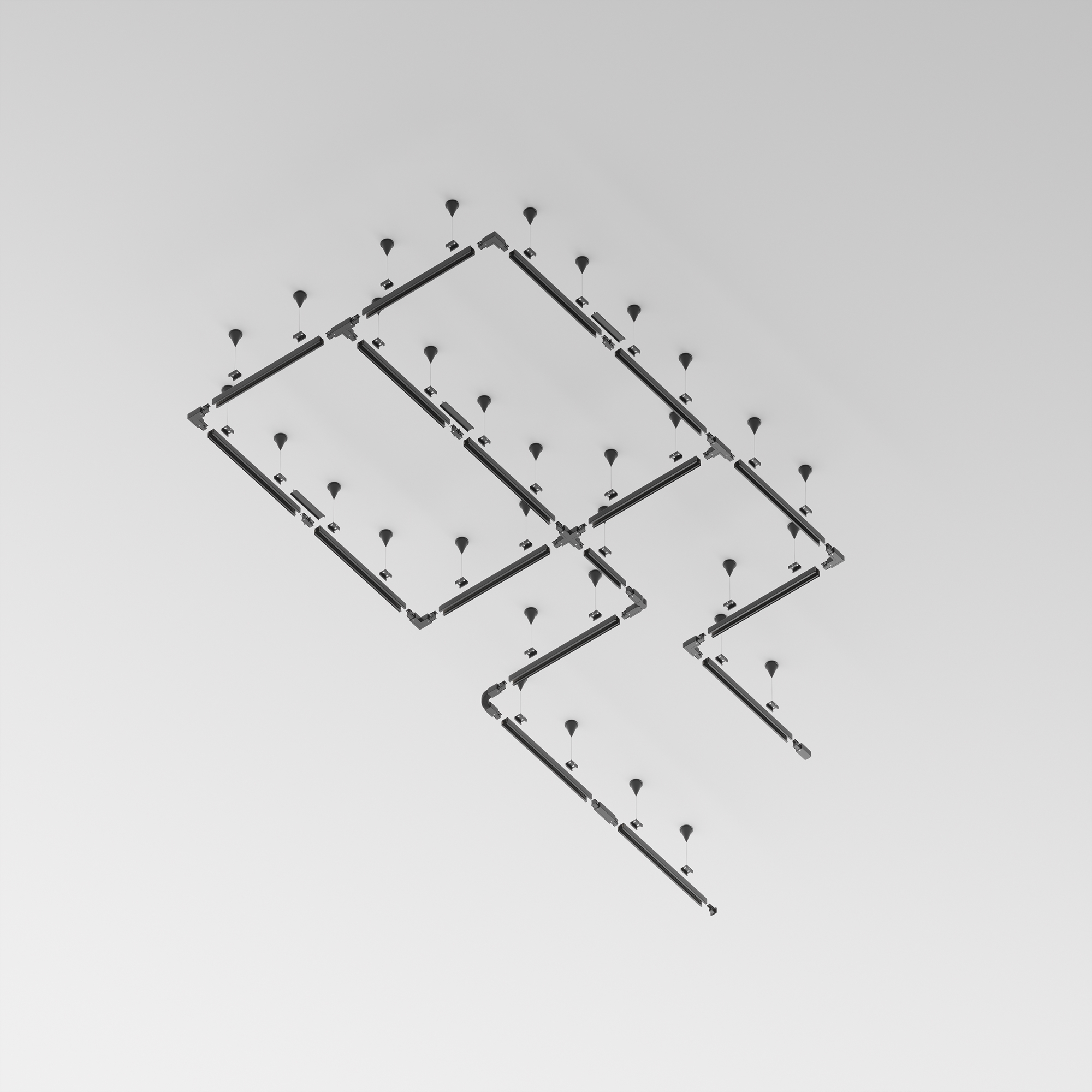 Șină cu montaj pe suprafață/suspendat Sisteme de șine Trinity, Aluminiu Negru, -W, MAYTONI TRX005-312B [5]