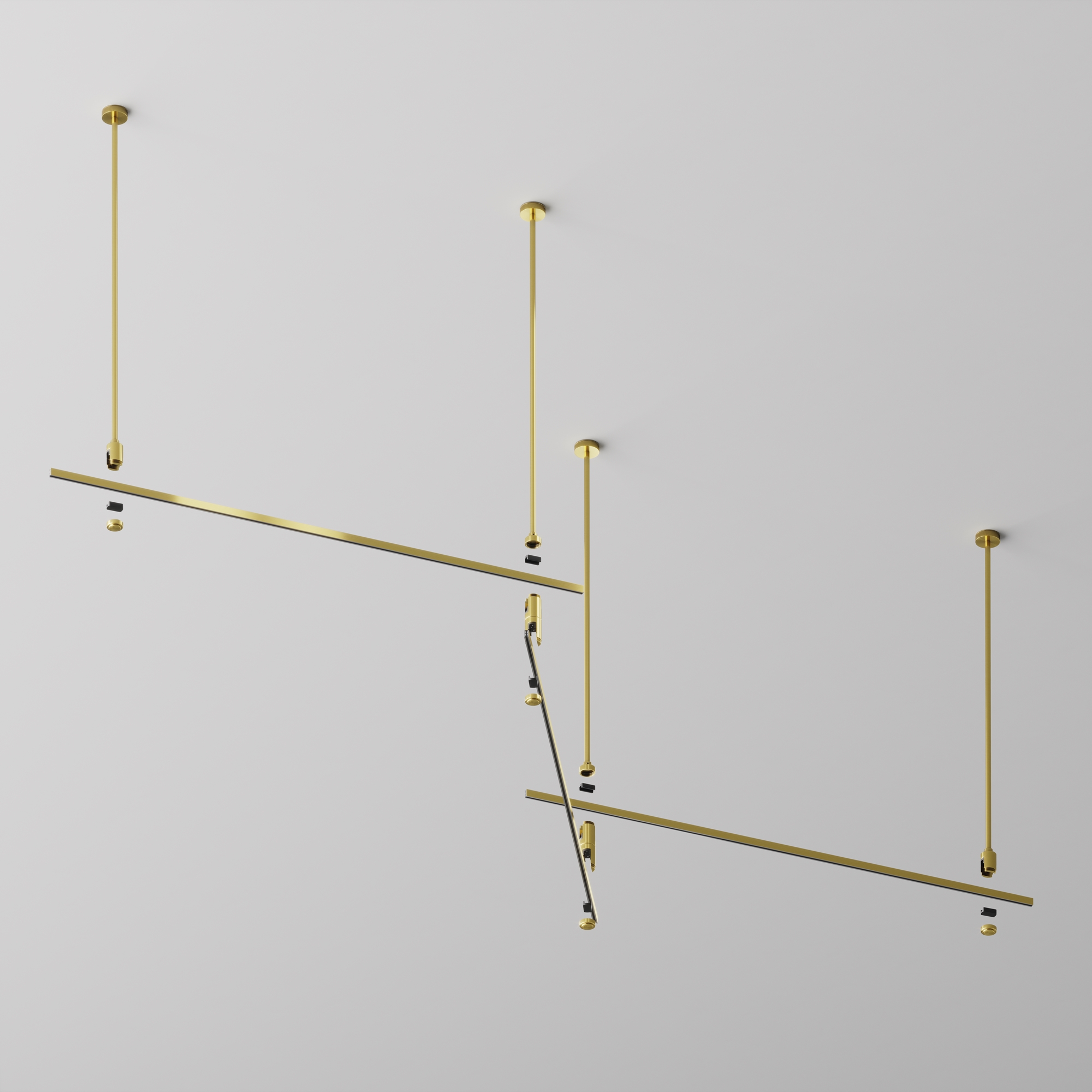 Șină cu montaj pe suprafață/suspendat Sisteme de șine Flarity, Aluminiu Alamă, -W, MAYTONI TRX154-111BS [5]