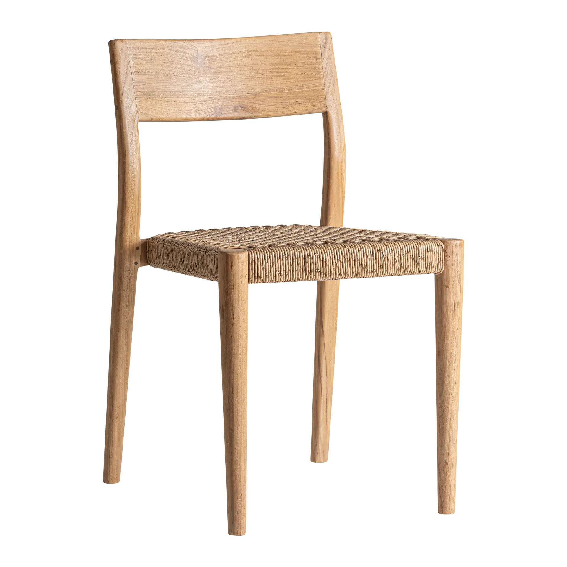 Produse - Scaun Caen din Franghie Sintetica și Lemn de Tec Maro Deschis, 45x50x81cm, VicalHome 38916 VicalHome 38916