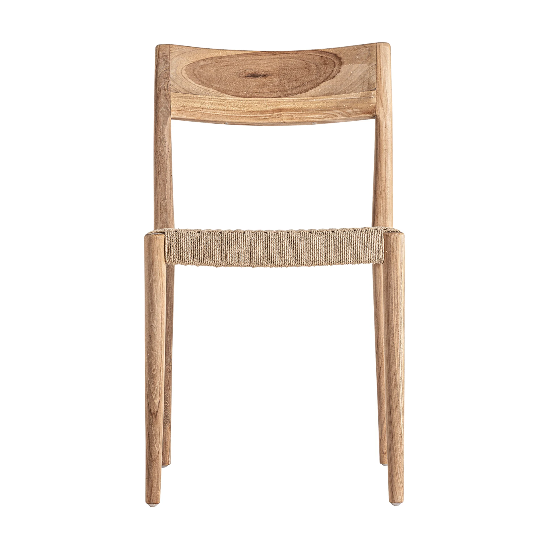 Scaun din Lemn de Tec si Fibra Naturala, Maro, 45x54x80 cm, Stil Colonial - VicalHome 32974 [9]
