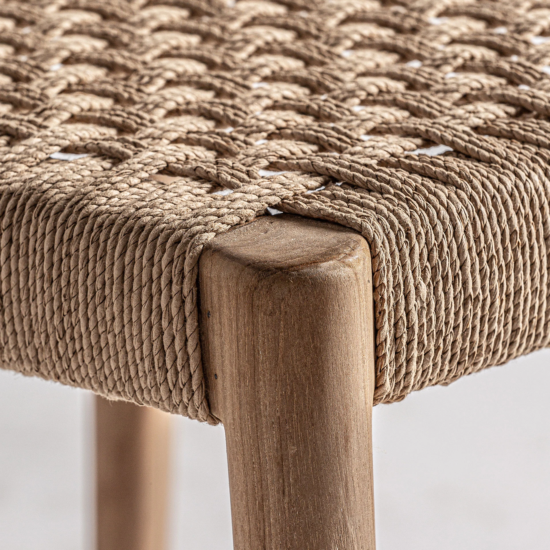Scaun din Lemn de Tec si Fibra Naturala, Maro, 45x54x80 cm, Stil Colonial - VicalHome 32974 [28]