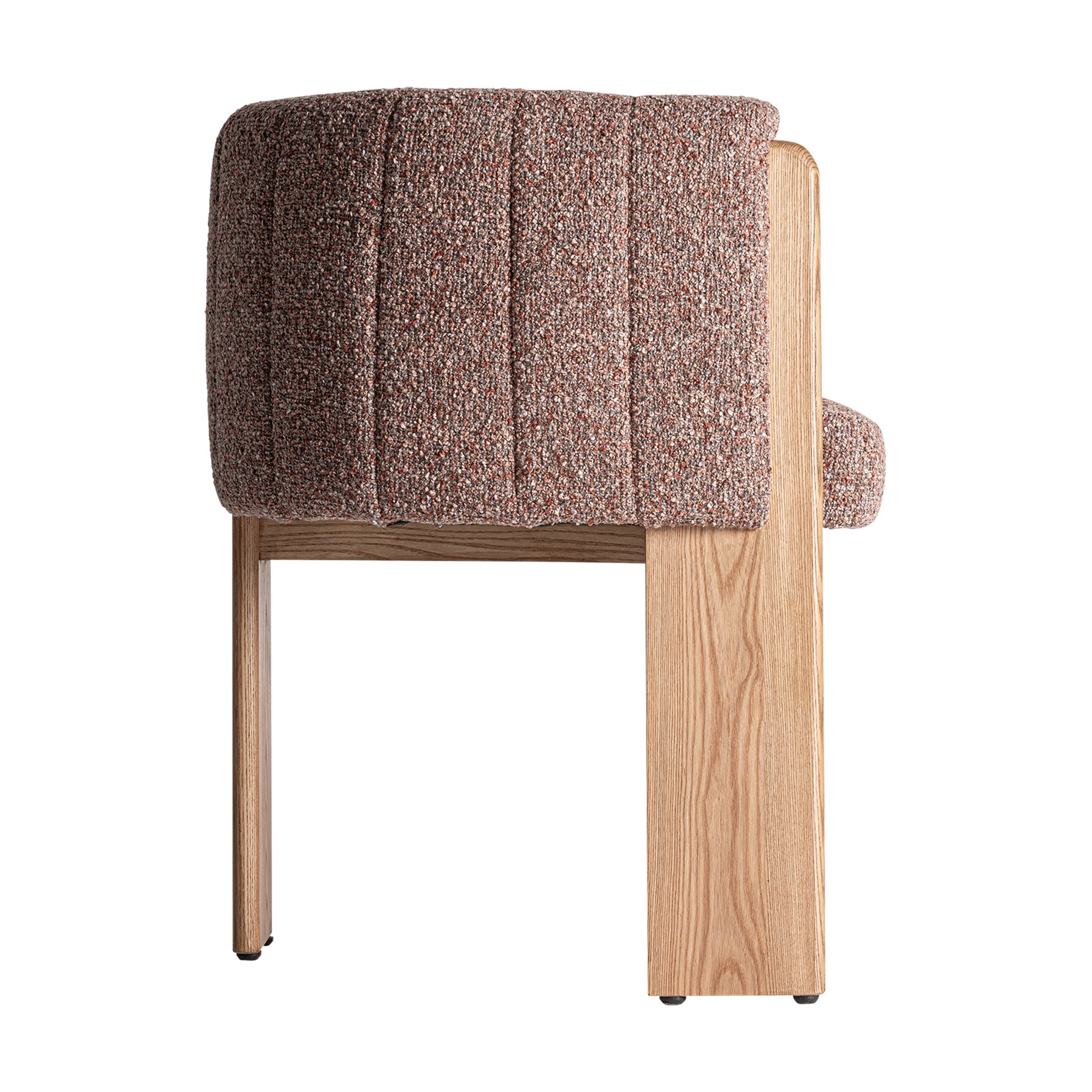 Scaun din Poliester, Spuma si Lemn de Stejar, Tonuri Maronii, 63x60x77 cm - VicalHome 34460 [15]