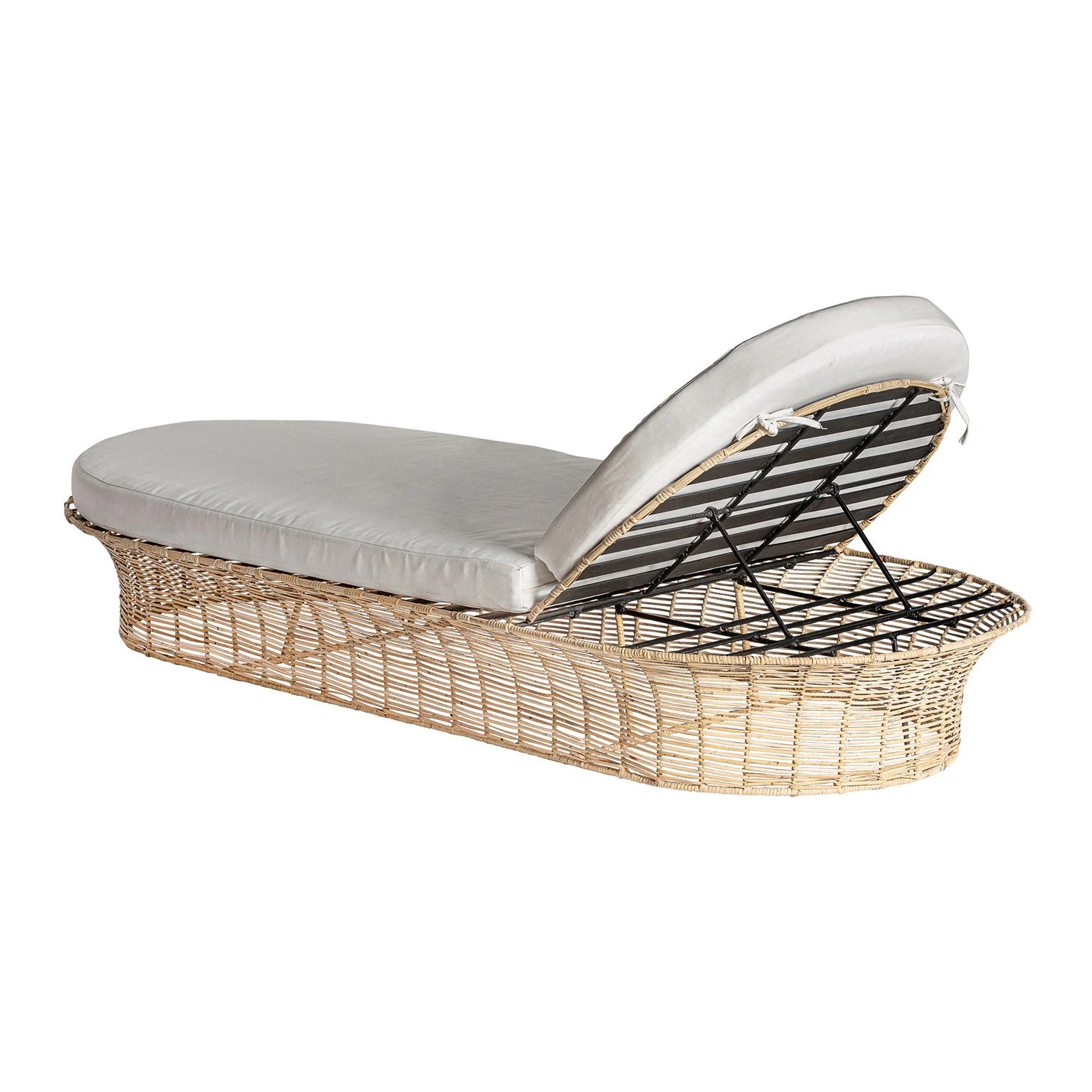 Canapea din Spuma si Ratan, Maro Deschis, 200x87x25 cm, Stil Boho - VicalHome 31684 [13]
