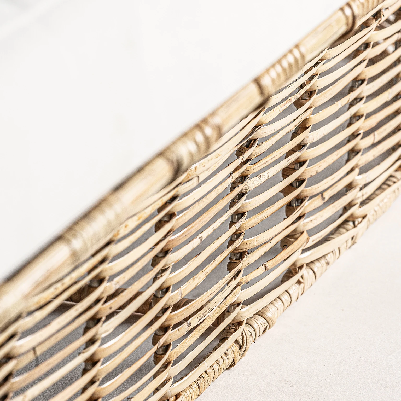 Canapea din Spuma si Ratan, Maro Deschis, 200x87x25 cm, Stil Boho - VicalHome 31684 [20]