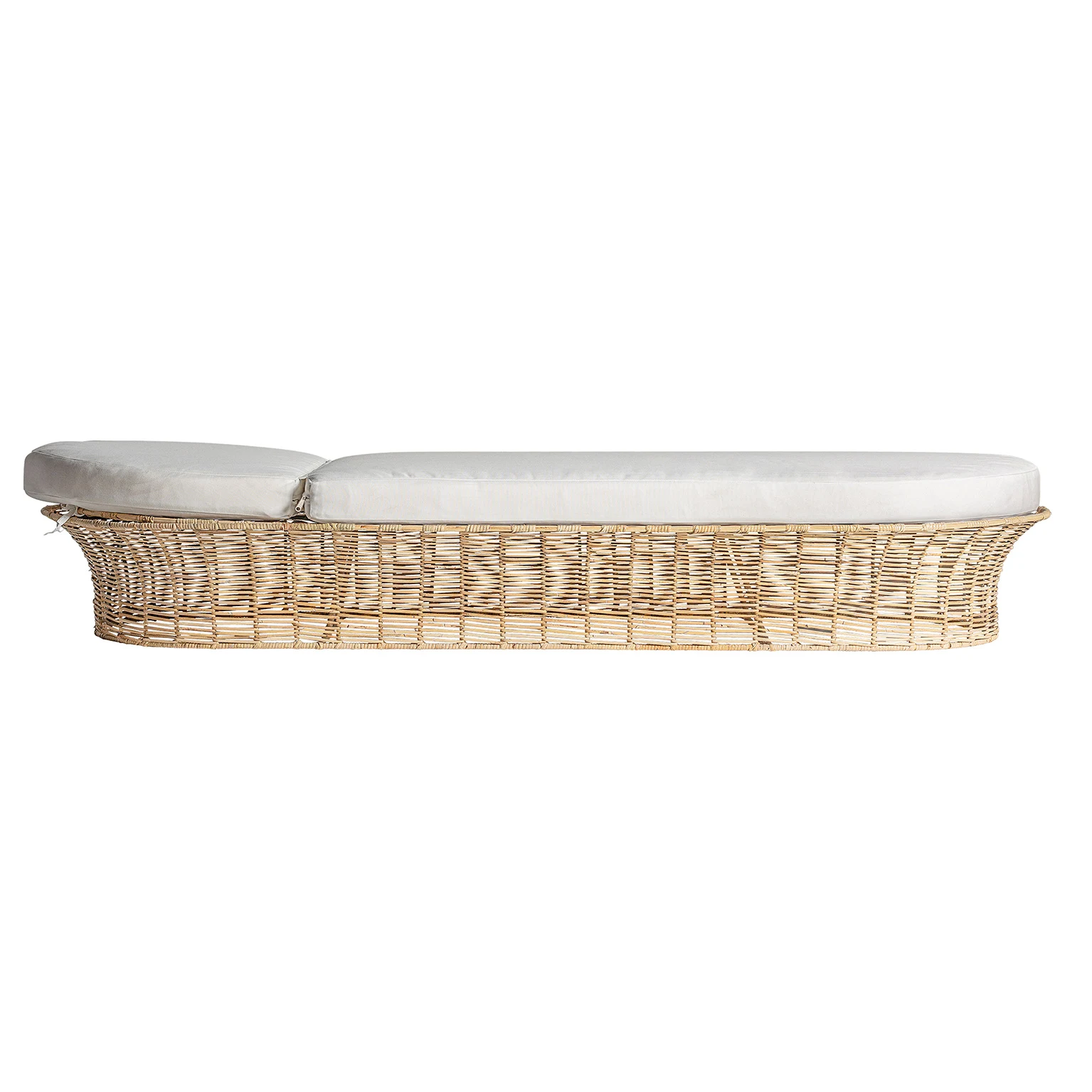 Canapea din Spuma si Ratan, Maro Deschis, 200x87x25 cm, Stil Boho - VicalHome 31684 [2]