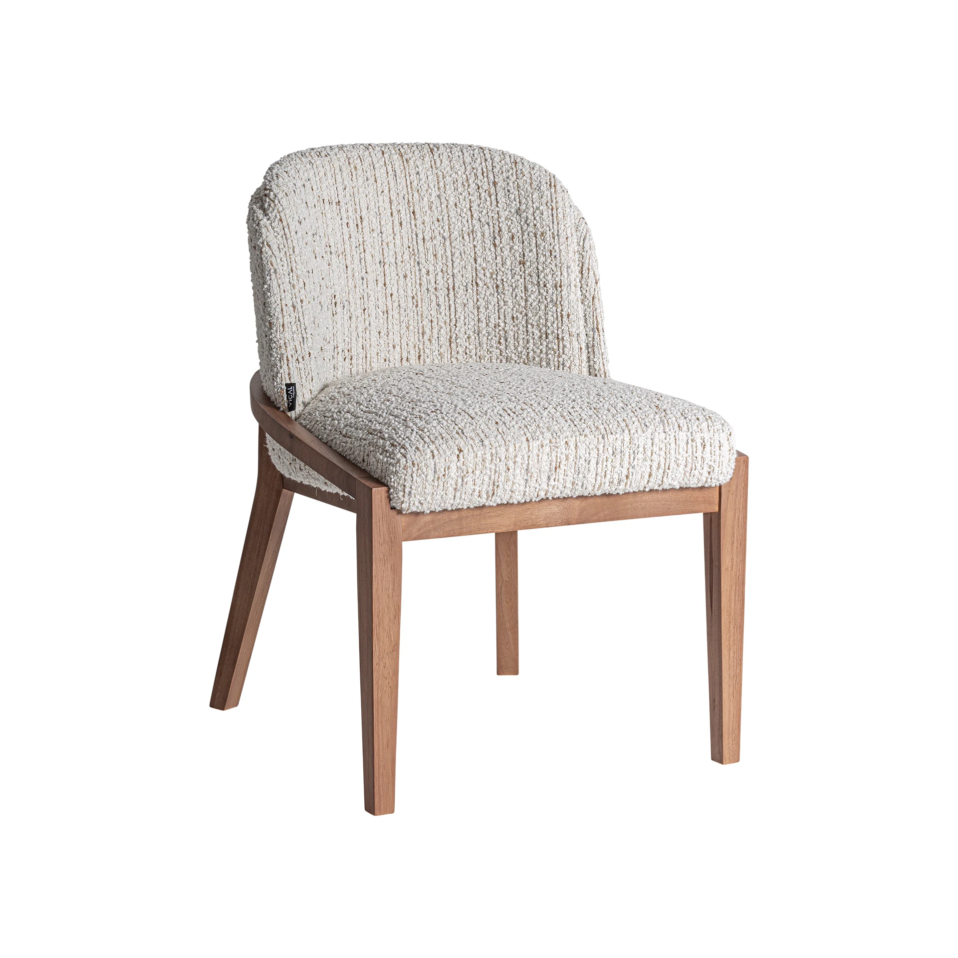 Scaun din Poliester, Spuma si Lemn de Cauciuc, Maro, 59x64x82 cm - VicalHome 35063 [3]