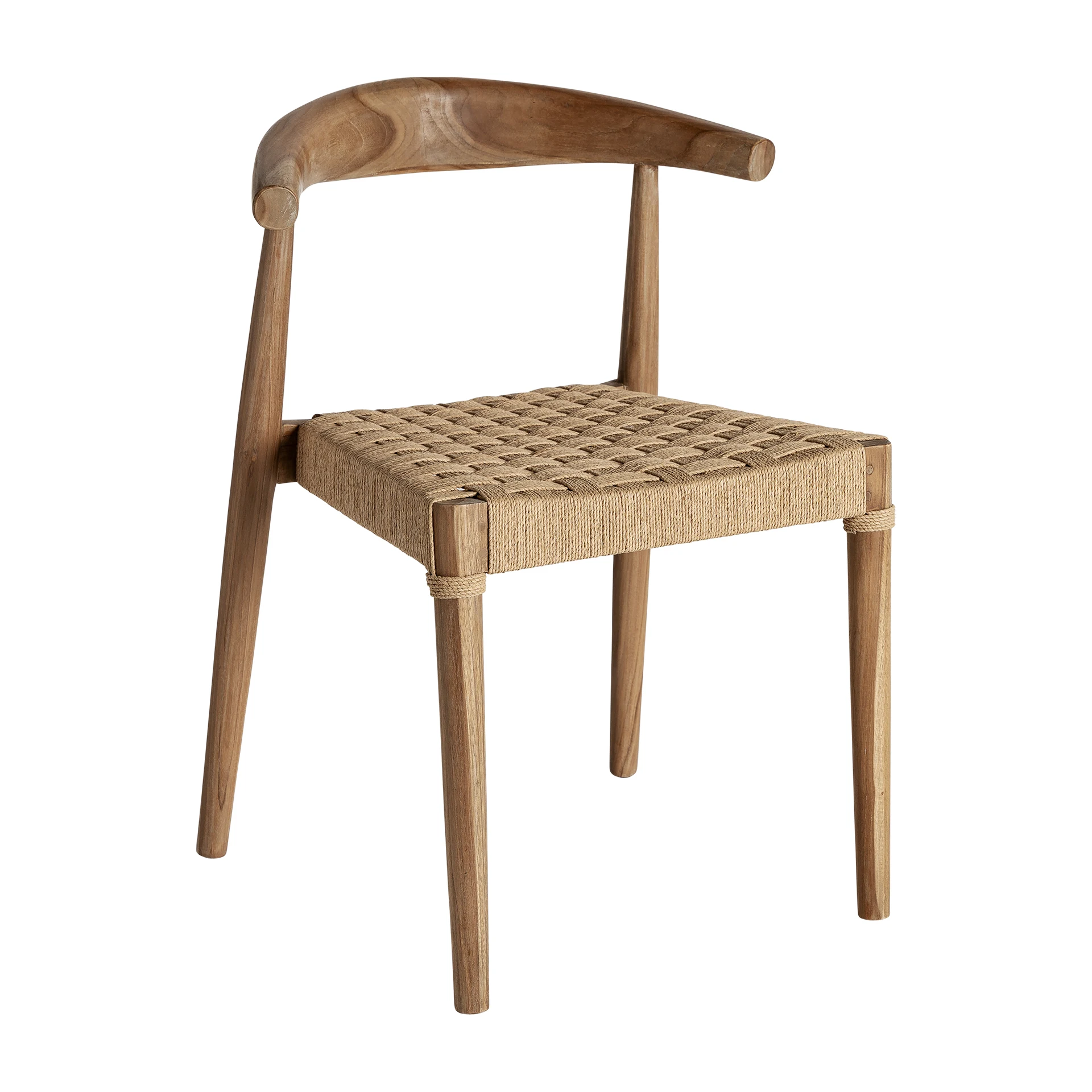 Scaun din Franghie si Lemn de Tec, Maro, 55x50x76 cm - VicalHome 35443 [5]