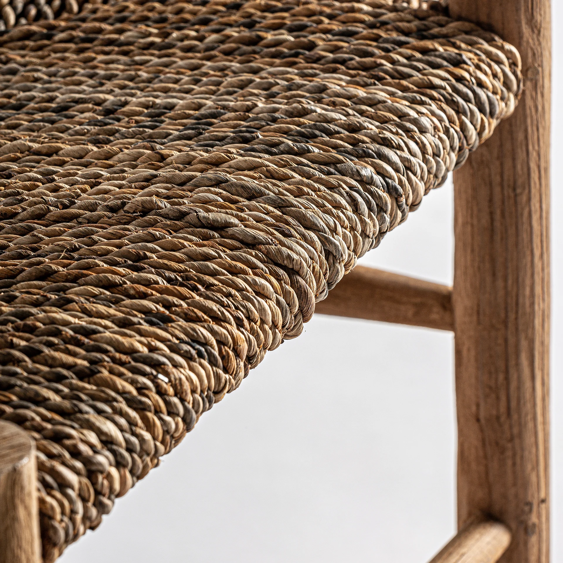 Scaun din Lemn de Tec si Fibra Naturala, Maro, 47x47x84 cm, Stil Colonial - VicalHome 32961 [29]