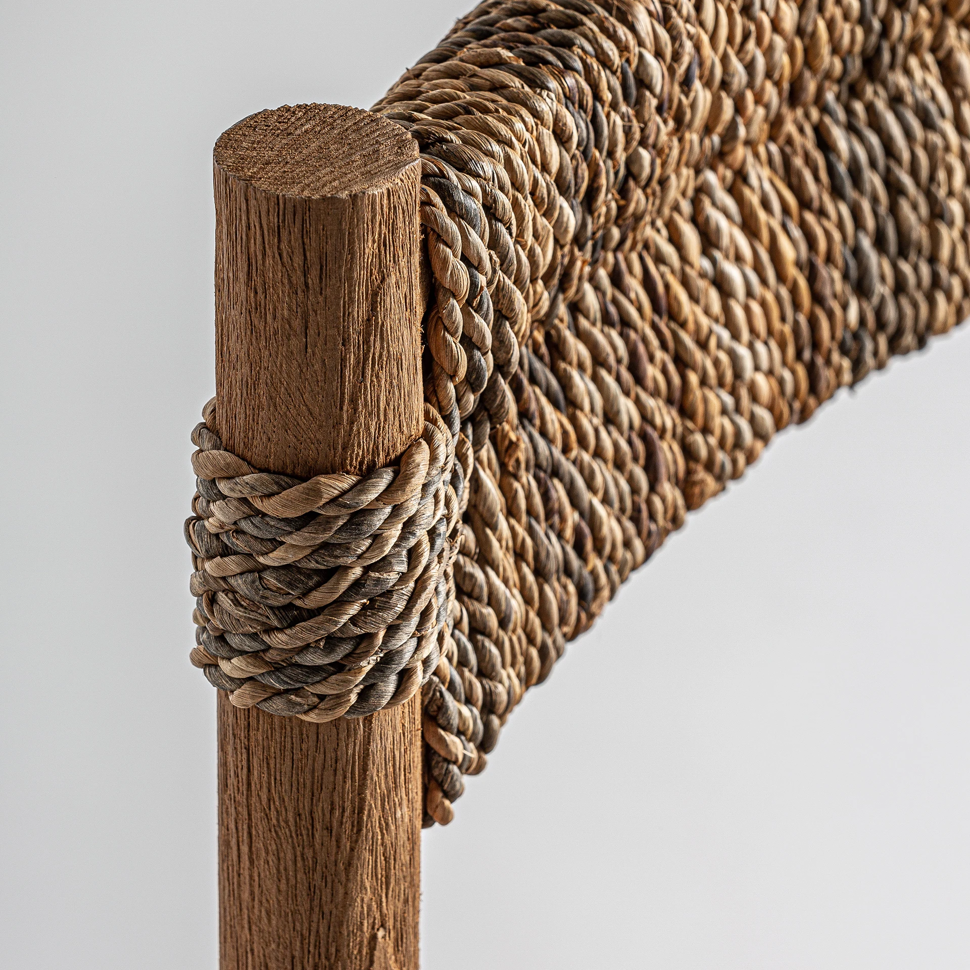 Scaun din Lemn de Tec si Fibra Naturala, Maro, 47x47x84 cm, Stil Colonial - VicalHome 32961 [34]
