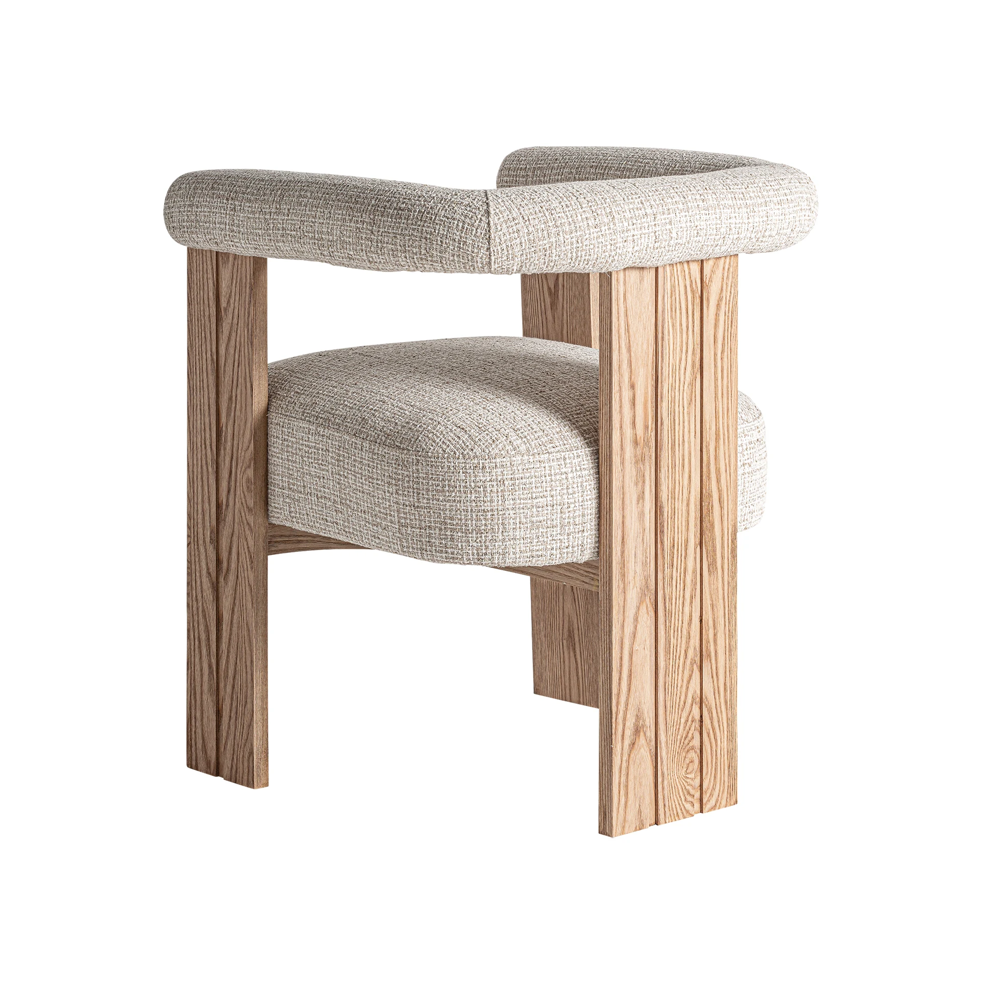 Scaun din Poliester si Lemn de Stejar, Alb, 66x60x73 cm, Stil Nordic - VicalHome 32993 [20]