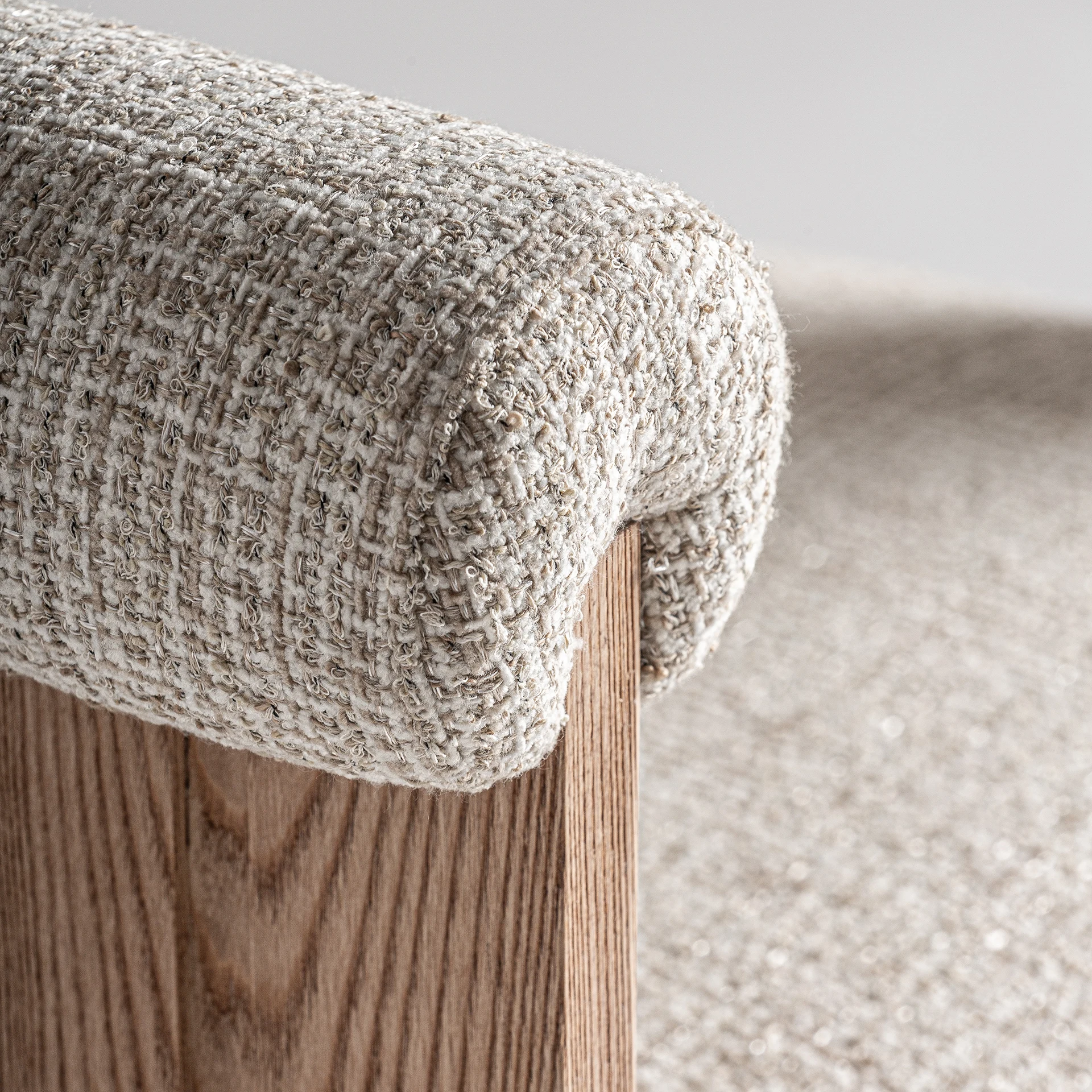 Scaun din Poliester si Lemn de Stejar, Alb, 66x60x73 cm, Stil Nordic - VicalHome 32993 [22]