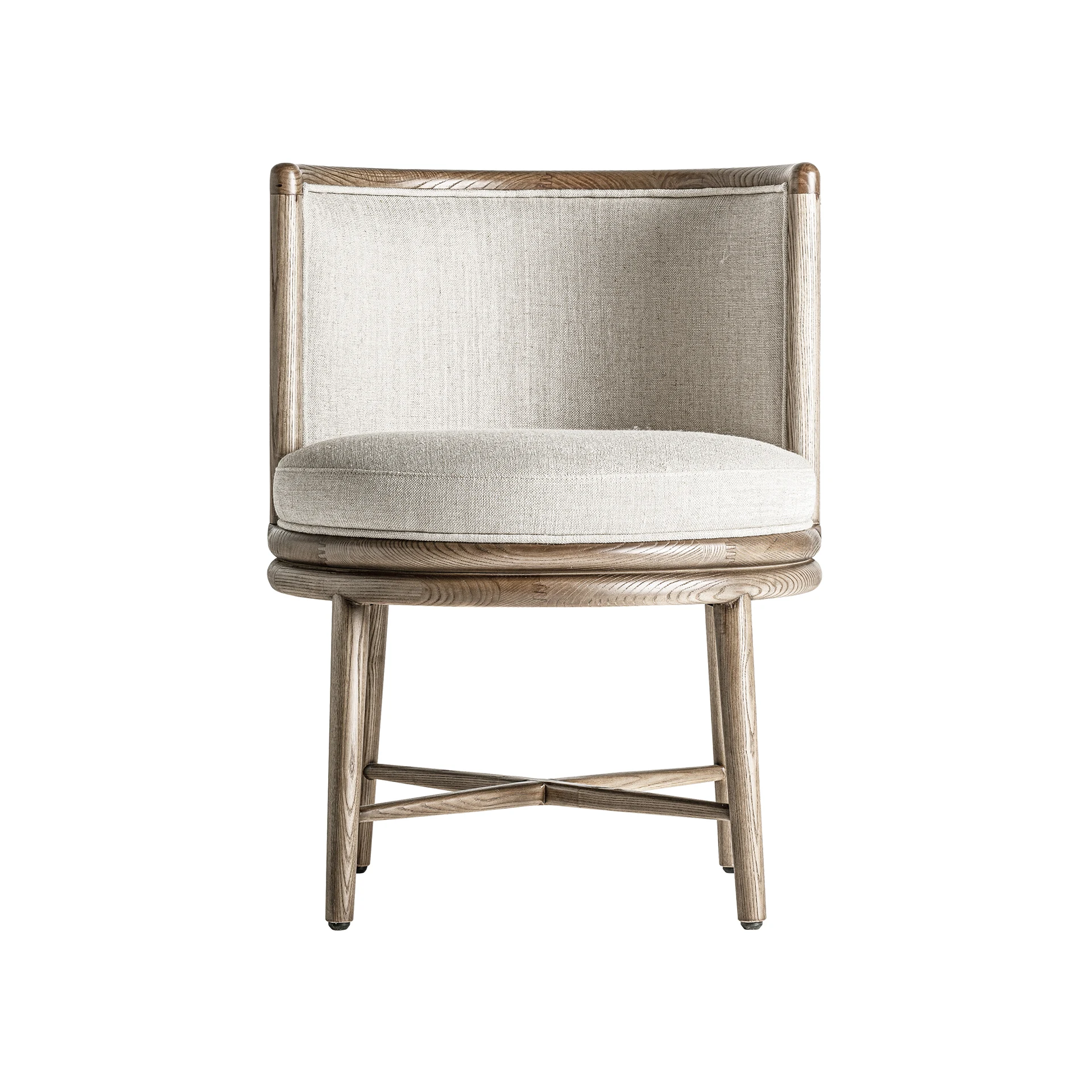 Scaun din Poliester si Lemn de Stejar, Maro, 60x60x78 cm, Stil Colonial - VicalHome 32767 [6]