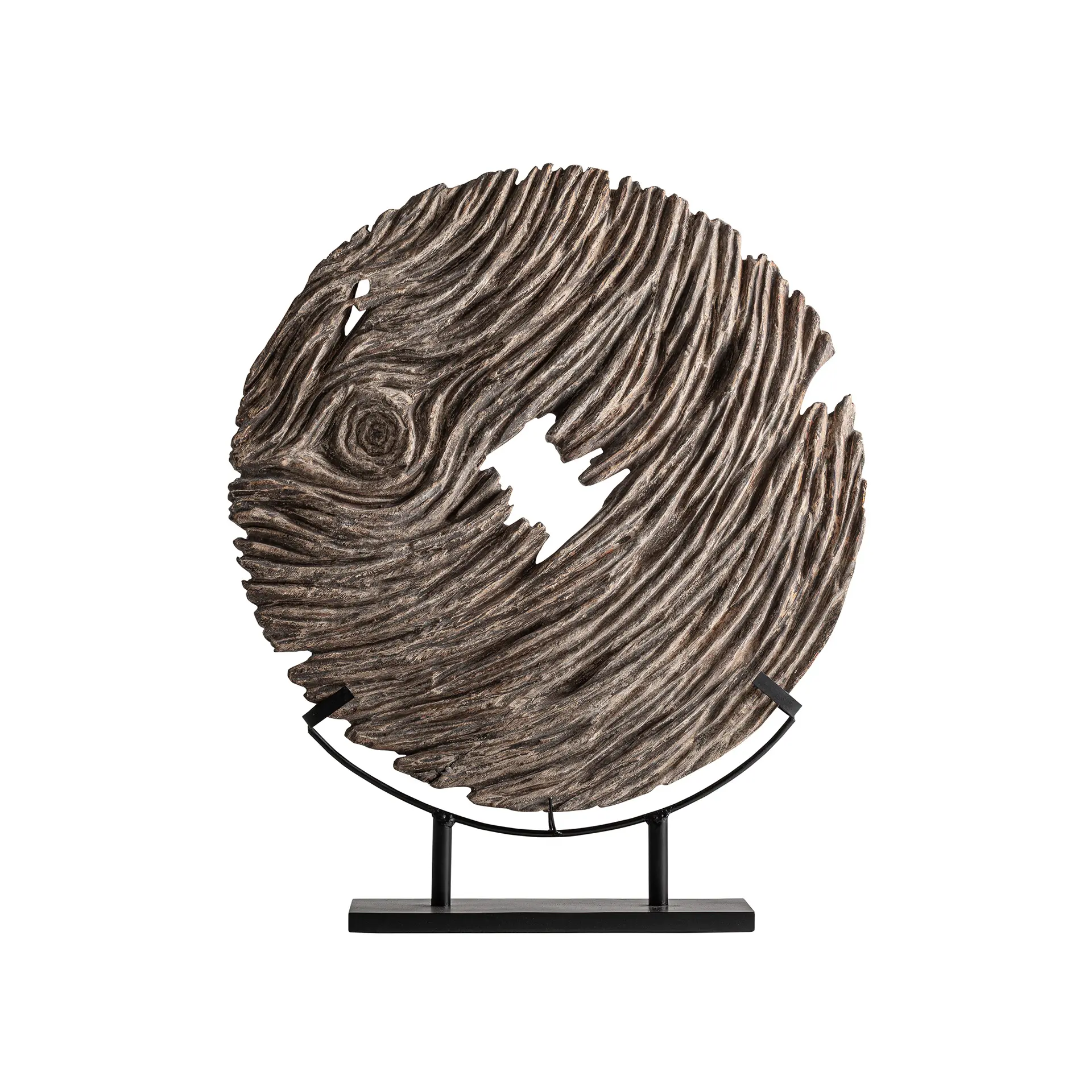 Produse - Sculptura de Podea Ramesh din Fier și Lemn de Suar Maro, 80x9x95cm, VicalHome 38351 VicalHome 38351