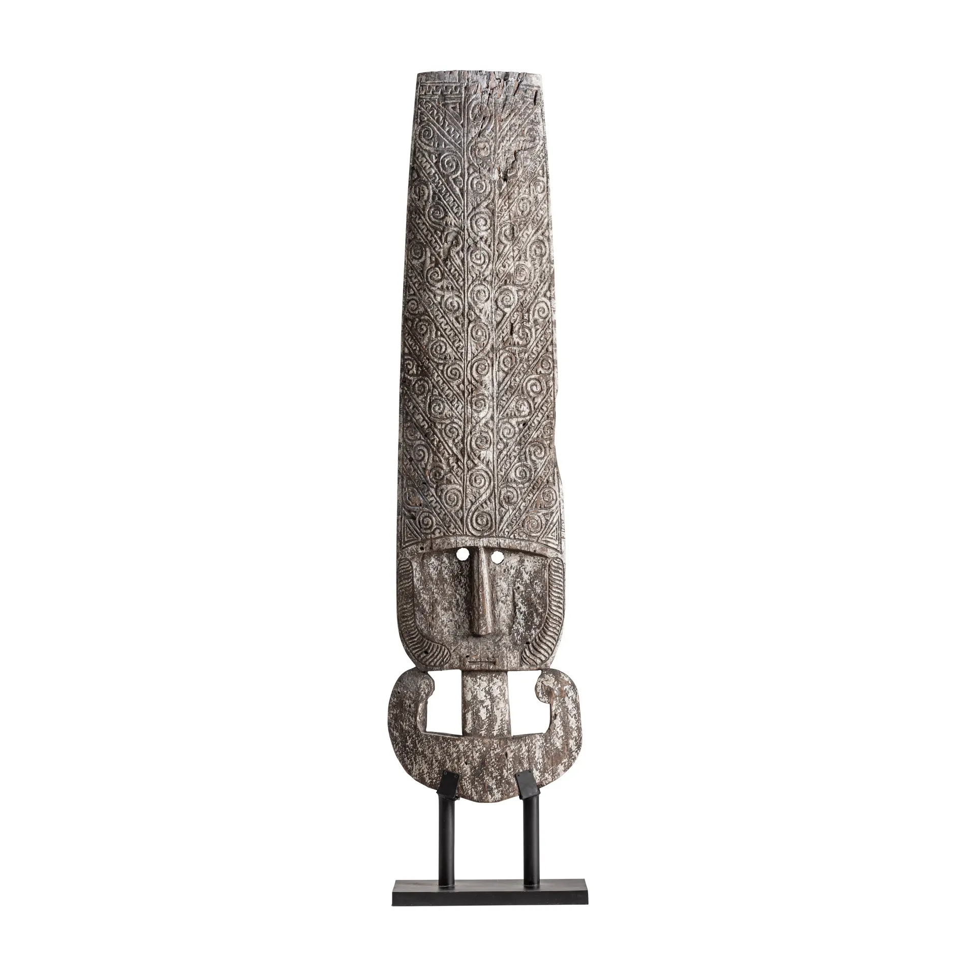 Produse - Sculptura de Podea Rolho din Fier și Lemn de Suar Maro, 45x17x195cm, VicalHome 38360 VicalHome 38360