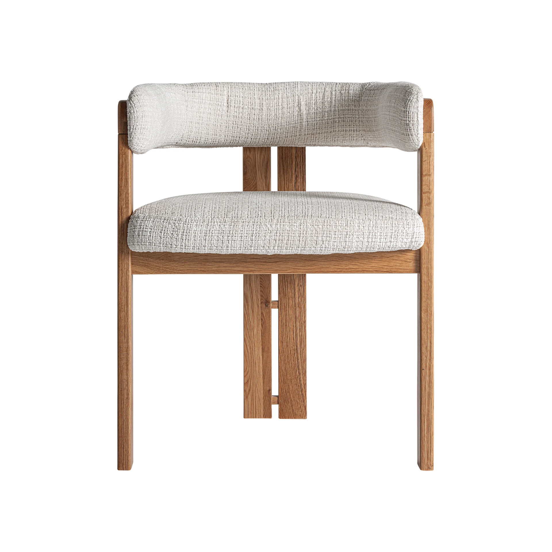 Scaun din Poliester si Lemn de Stejar, Maro, 58x55x71 cm - VicalHome 35143 [6]