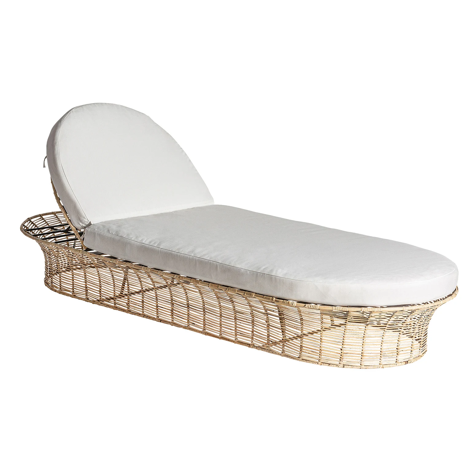 Canapea din Spuma si Ratan, Maro Deschis, 200x87x25 cm, Stil Boho - VicalHome 31684 [11]