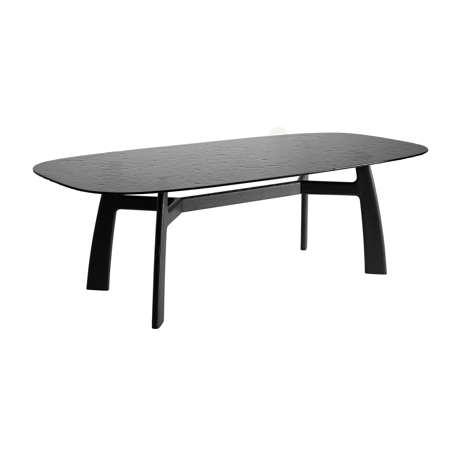 Masa Living din Cristal si Lemn de Frasin, Negru, 230x110x76 cm - VicalHome 36018 [7]
