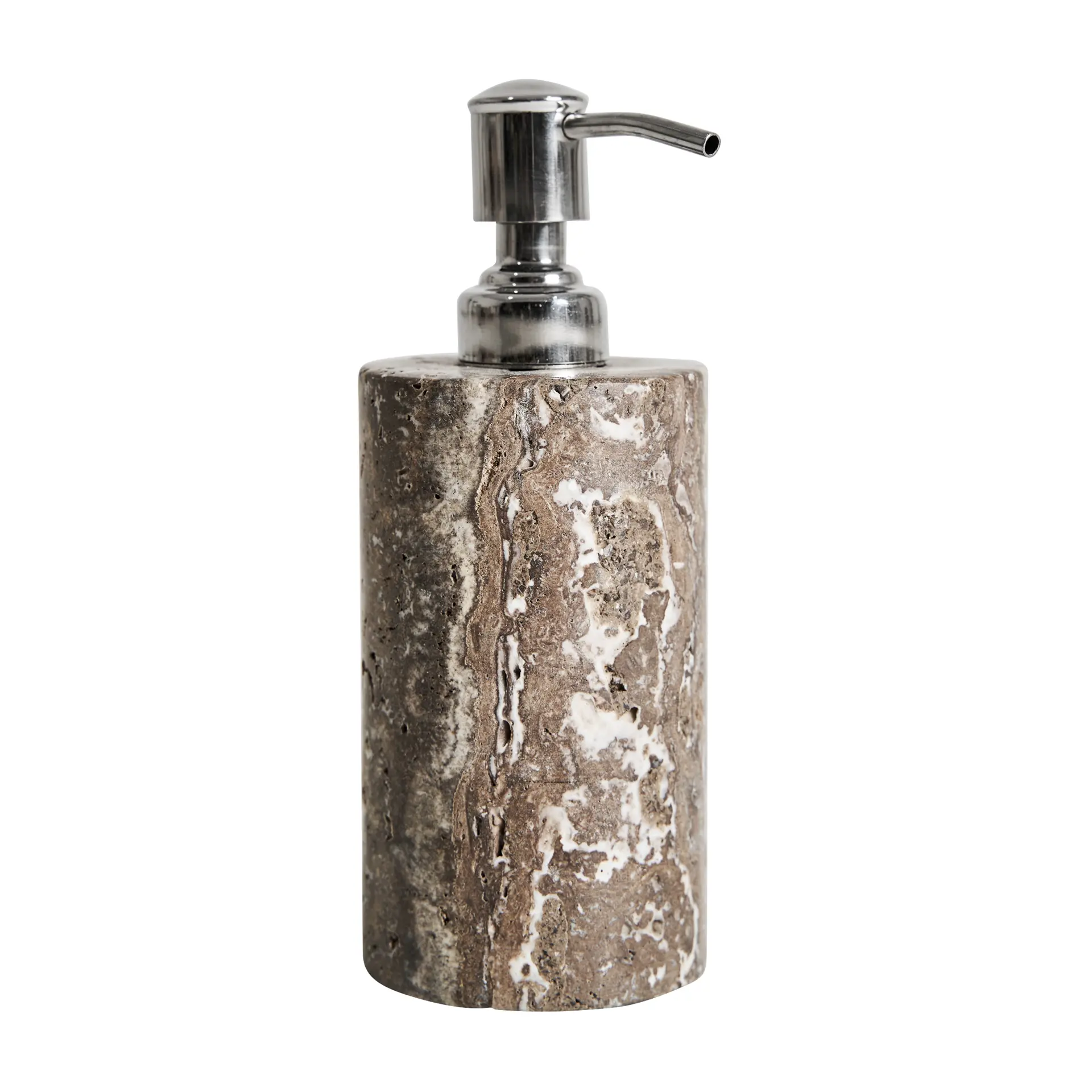 Mobilier Baie - Suport de Sapun Avrig din Oțel și Travertin Maro, 7x7x18cm, VicalHome 38247 VicalHome 38247