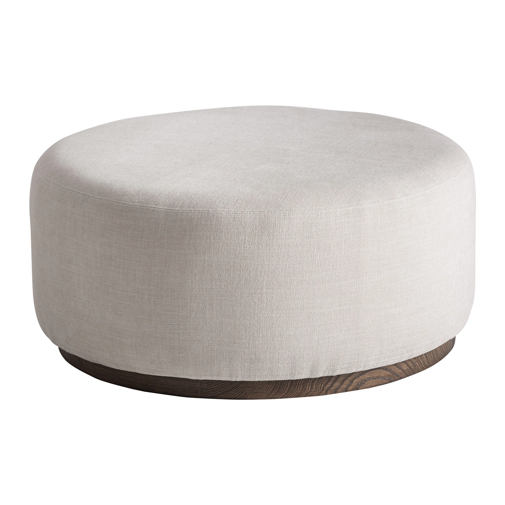 Taburet din Poliester si Lemn de Frasin, Alb-crem, 80x80x36 cm, Stil Contemporan - VicalHome 37862 [2]