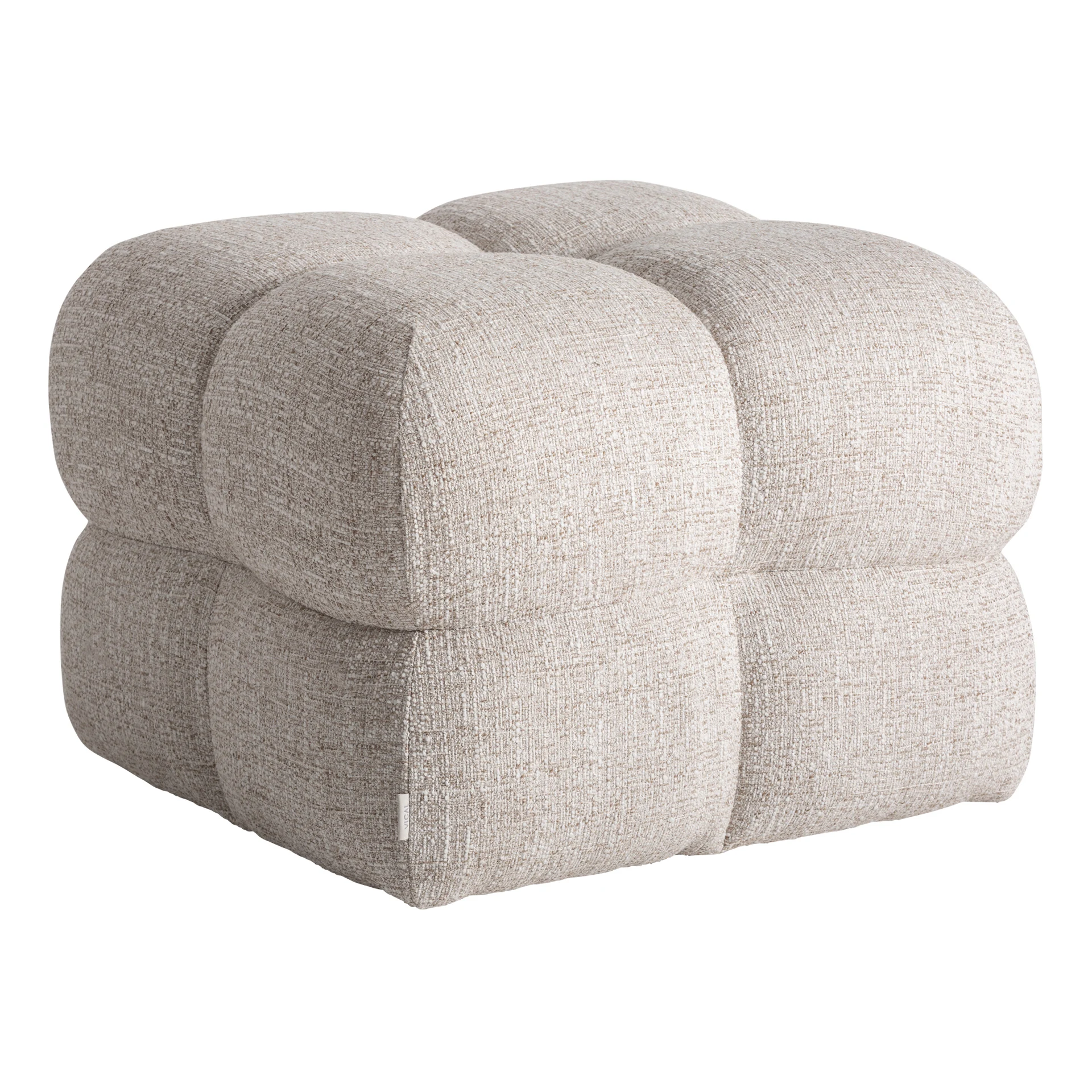 Taburet din Poliester, Spuma si Placaj, Bej, 60x60x44 cm - VicalHome 37963 [2]