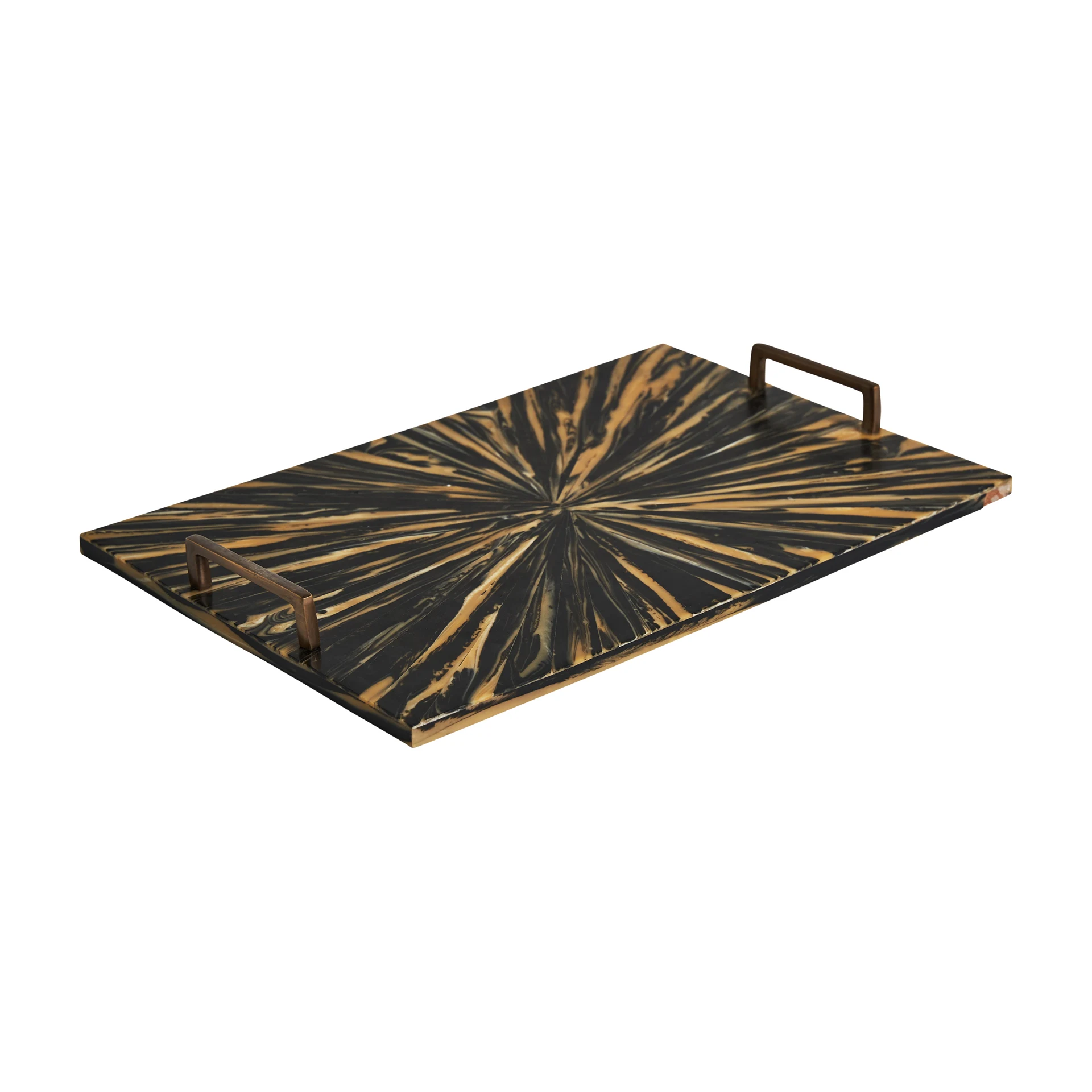 Bol Decorativ din Os si Rasina, Negru, 46x31x4 cm, Stil Art Deco - VicalHome 32081 [5]