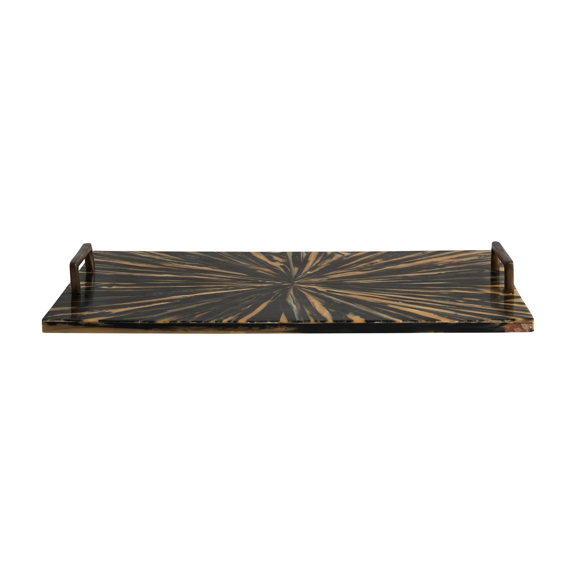 Bol Decorativ din Os si Rasina, Negru, 46x31x4 cm, Stil Art Deco - VicalHome 32081 [2]