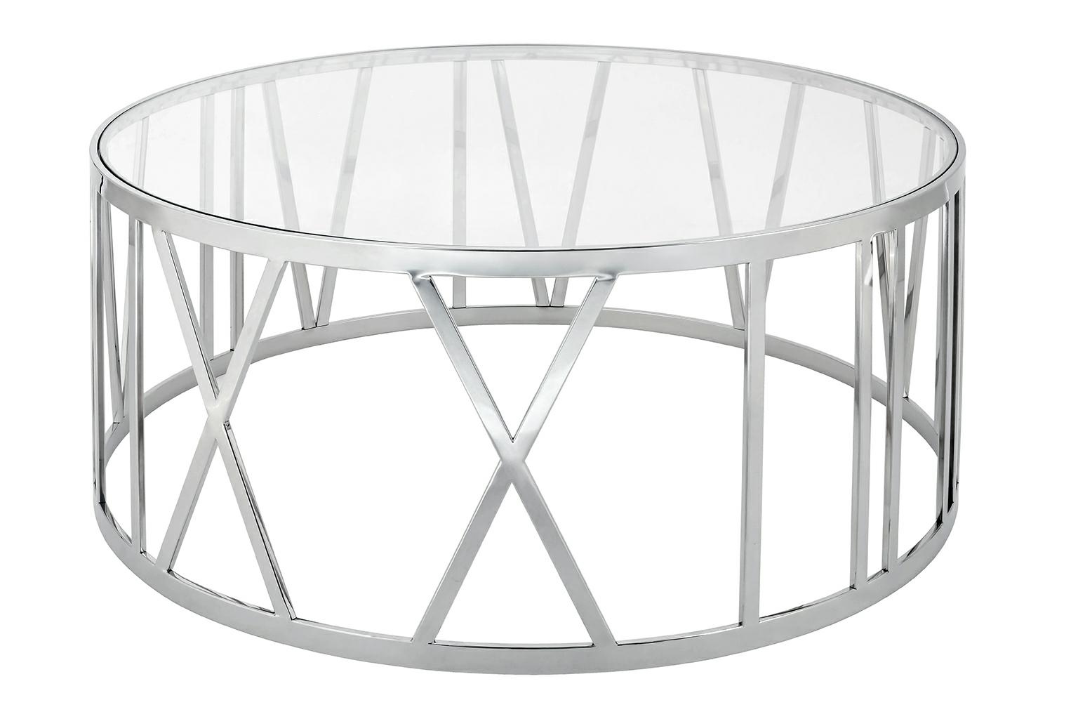Produse - Măsuță de Cafea Time Roman 105x105x45 cm, Oțel Lustruit - King Home