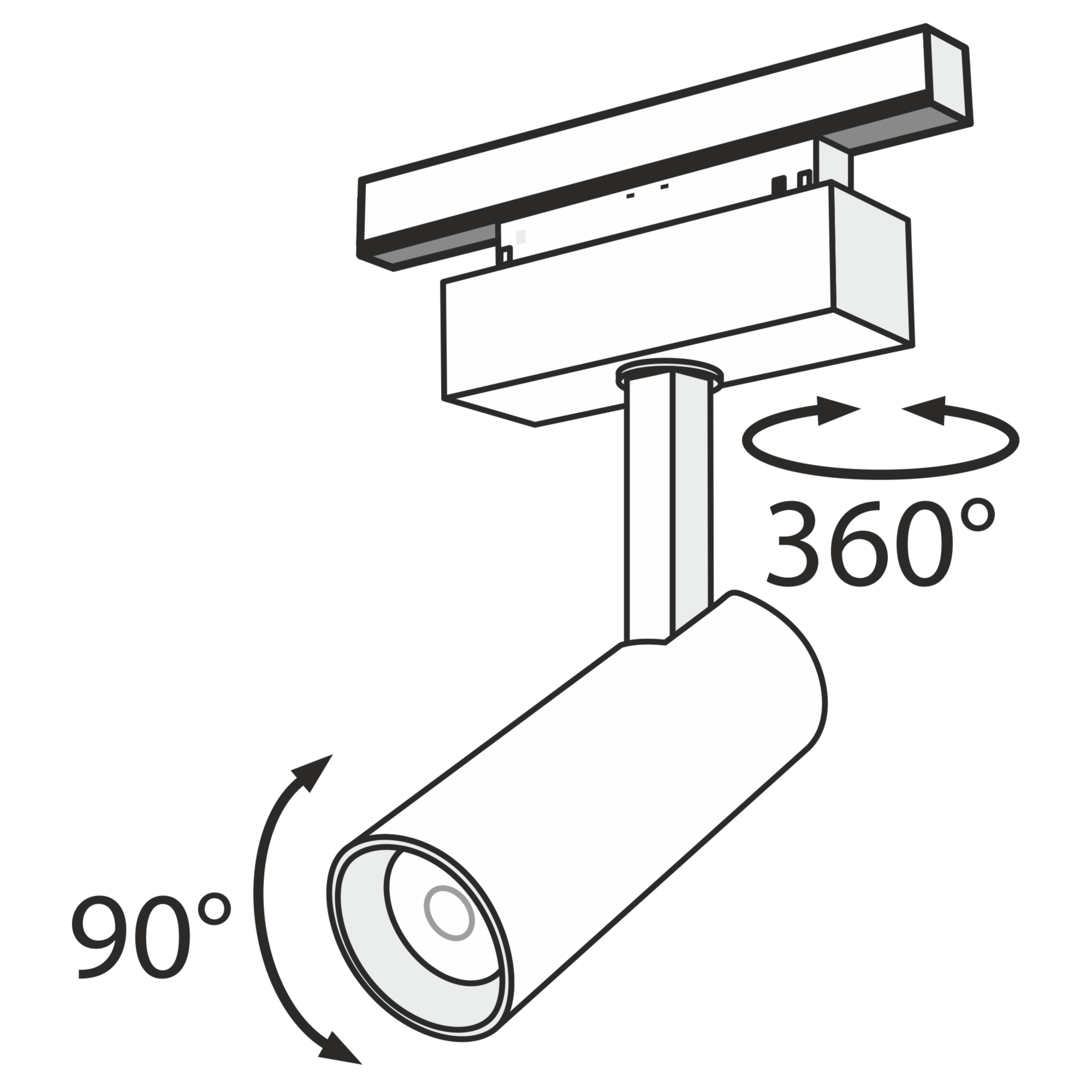 Corp de iluminat pe șină Focus LED, Aluminiu Negru, 9W, MAYTONI TR019-2-10W3K-B [3]