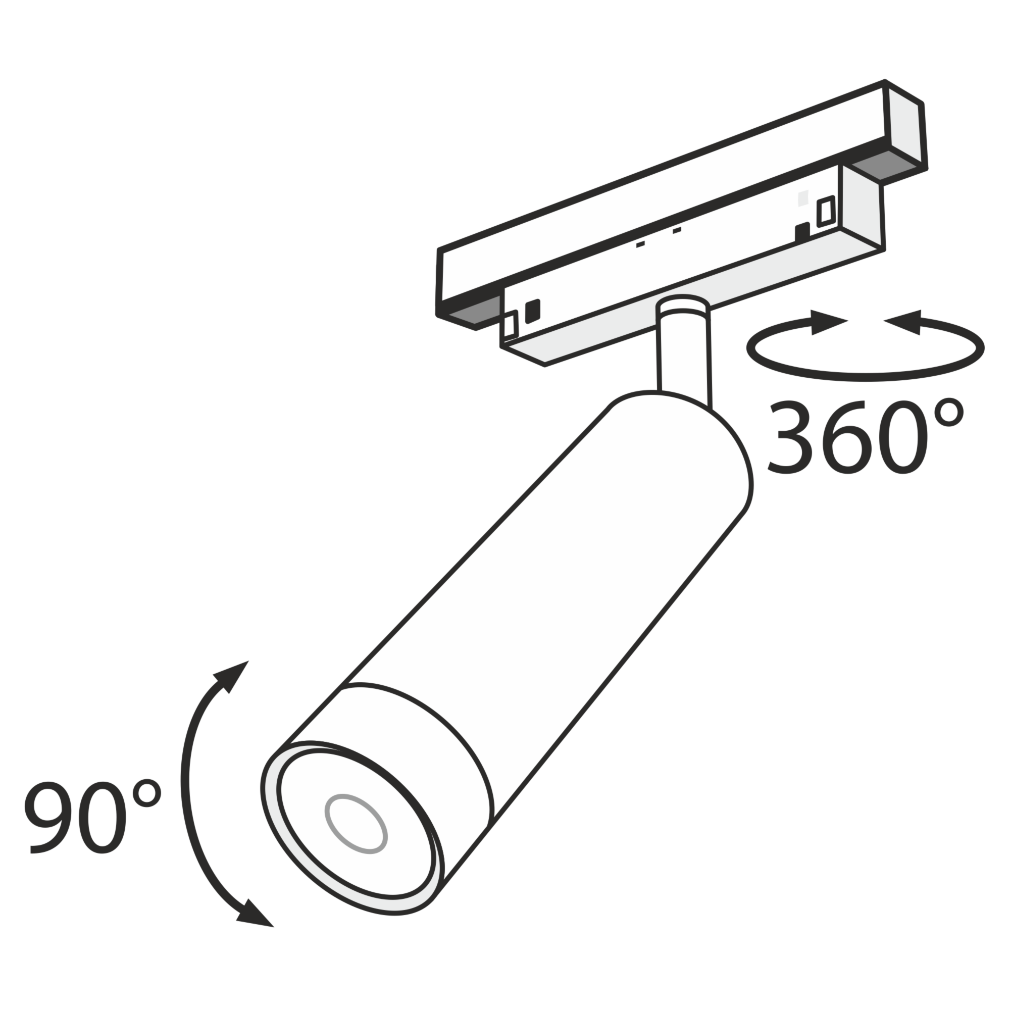 Corp de iluminat pe șină Focus LED, Aluminiu Negru, 7W, Maytoni TR019-2-7W4K-B [3]