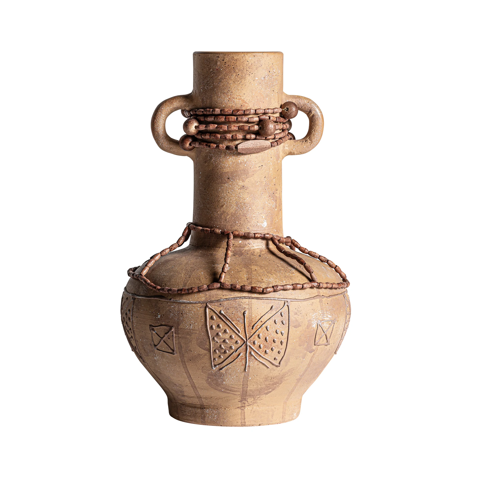 Vaza Decorativa din Teracota, Tonuri Maronii, 26x26x42 cm - VicalHome 35082 [3]
