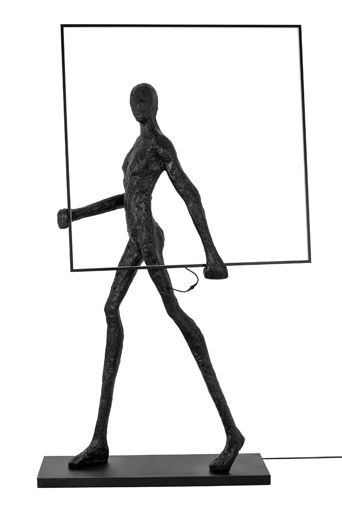 Produse - Lampadar Human Square 218 135x40x218,5 cm, Fibră de Sticlă și Oțel Negru - Moosee