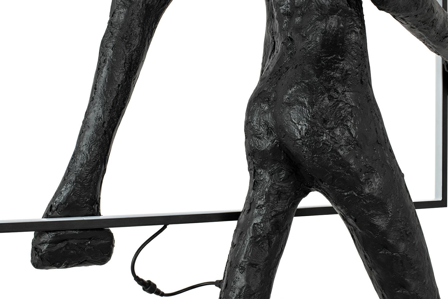 Lampadar Human Square 218 135x40x218,5 cm, Fibră de Sticlă și Oțel Negru - Moosee [2]