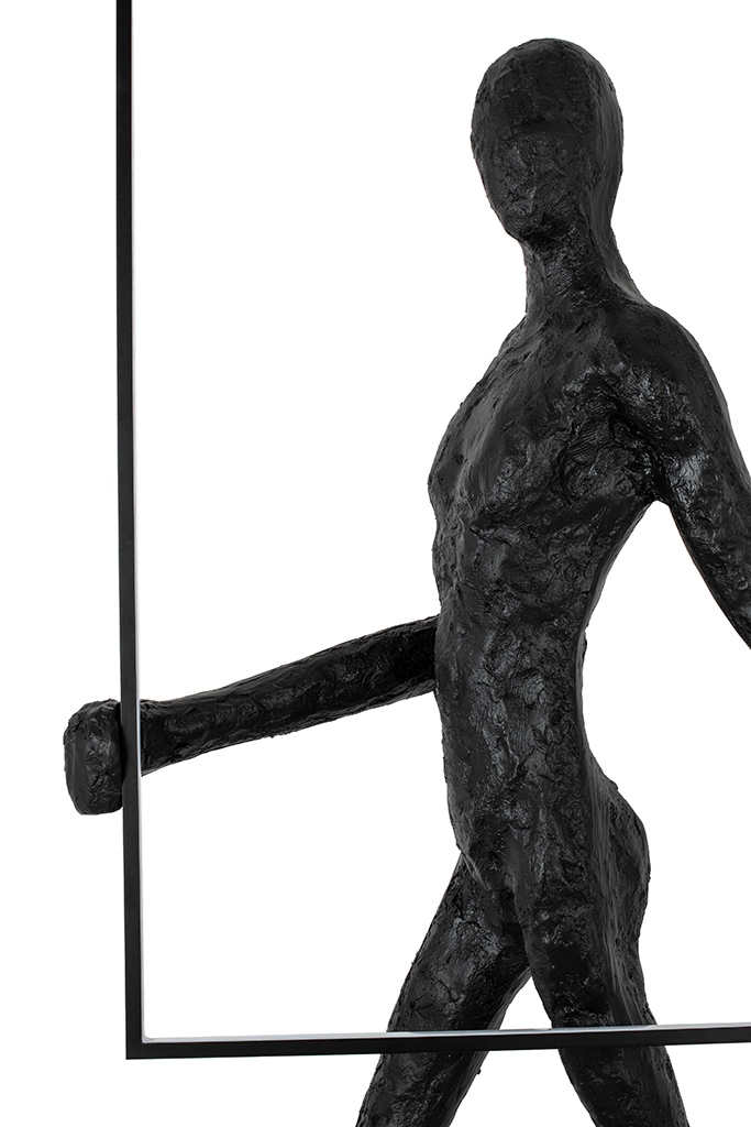 Lampadar Human Square 218 135x40x218,5 cm, Fibră de Sticlă și Oțel Negru - Moosee [5]
