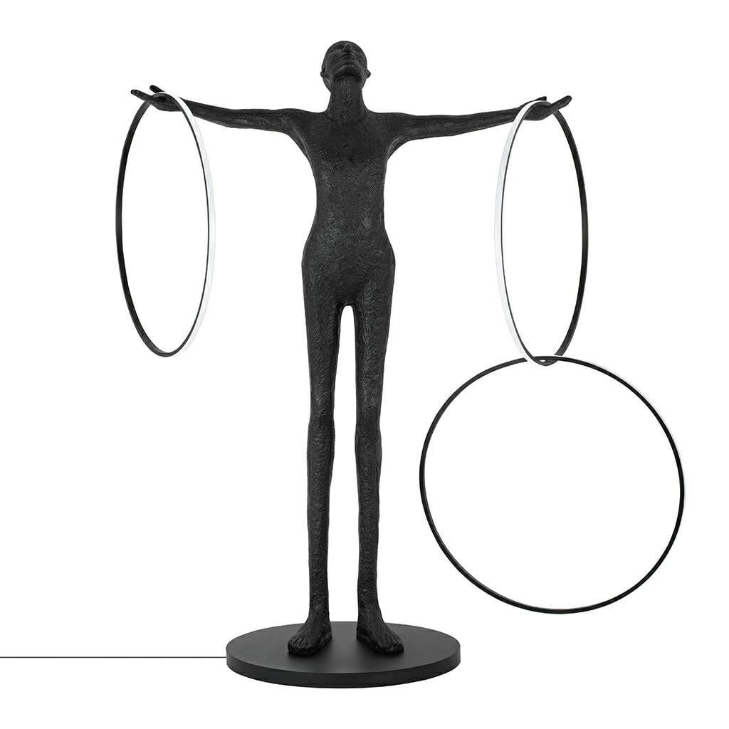 Produse - Lampadar Human Circulo 223 147x90,5x223,5 cm, Fibră de Sticlă și Oțel - Moosee