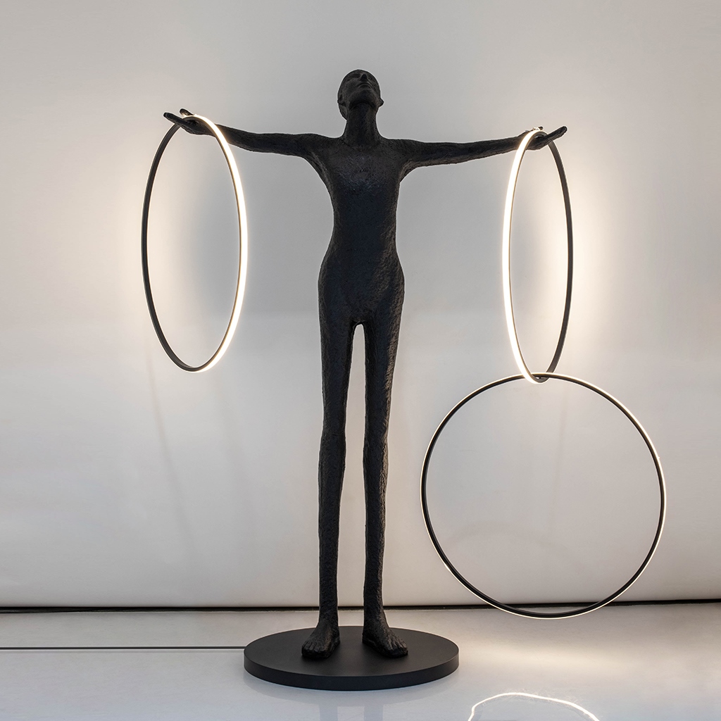 Lampadar Human Circulo 223 147x90,5x223,5 cm, Fibră de Sticlă și Oțel - Moosee [12]