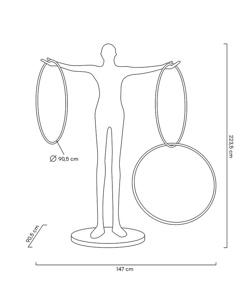 Lampadar Human Circulo 223 147x90,5x223,5 cm, Fibră de Sticlă și Oțel - Moosee [15]