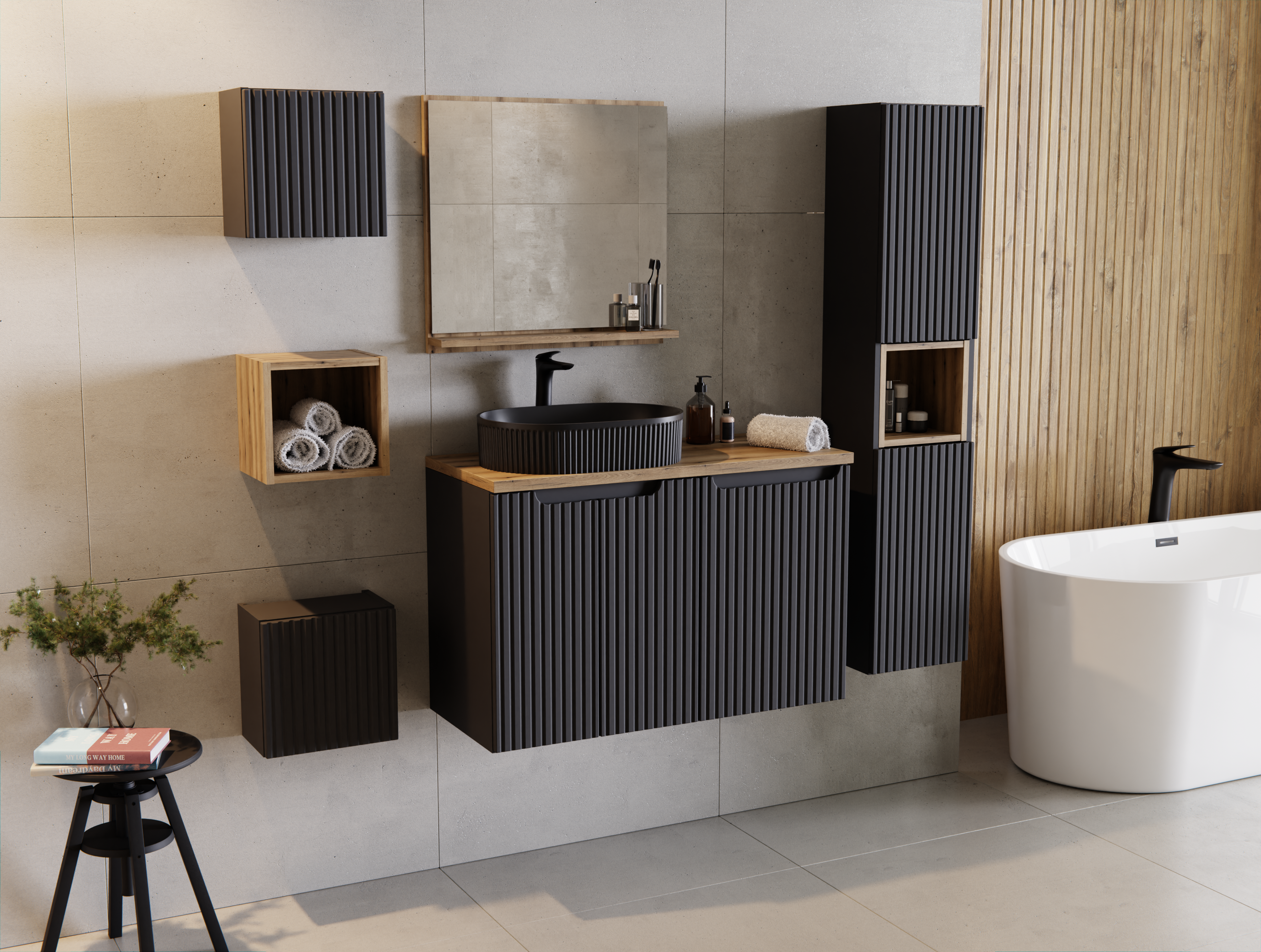 Lavoar aplicat baie BEYOND 5 negru E-6564 COMAD [4]
