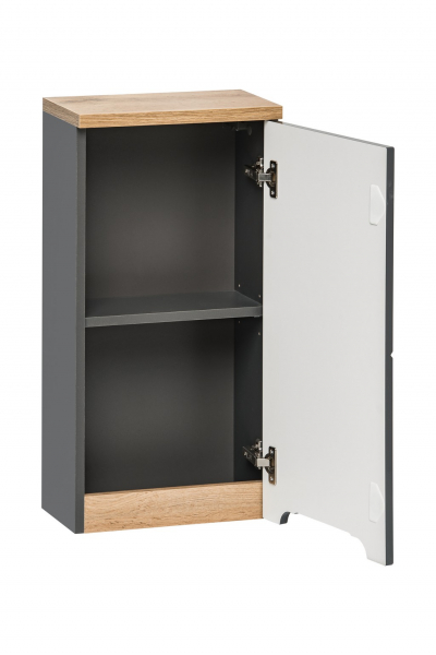Dulap suspendat baie 70x35 cm, MDF gri lucios, stejar auriu, Bali Grey COMAD [2]