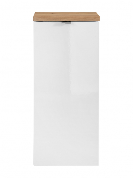 Dulap baie suspendat Capri White 80x35 cm, MDF lucios alb, cu cos de rufe COMAD [3]