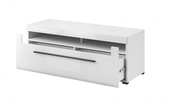 Comoda Tv MDF alb lucios Frazier 160 cm cu sertar [2]
