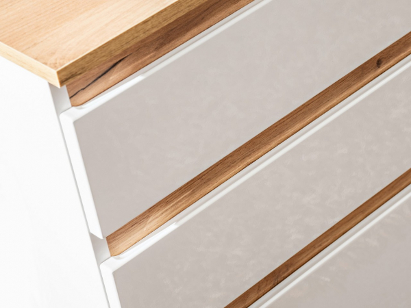 Masca lavoar suspendata baie 90 cm, MDF lucios alb/stejar, Platinum COMAD [5]